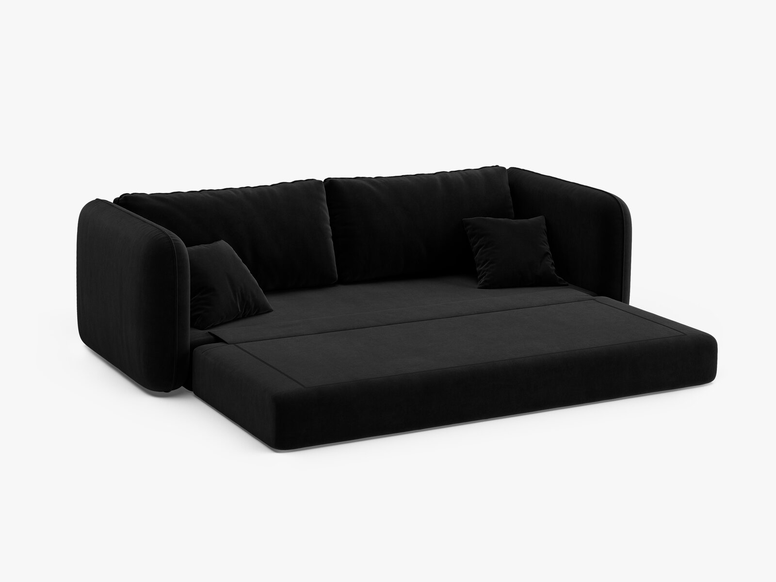 Micadoni Sofa mit Schlaffunktion Dormi 3-Sitzer Samt Salvador Schwarz