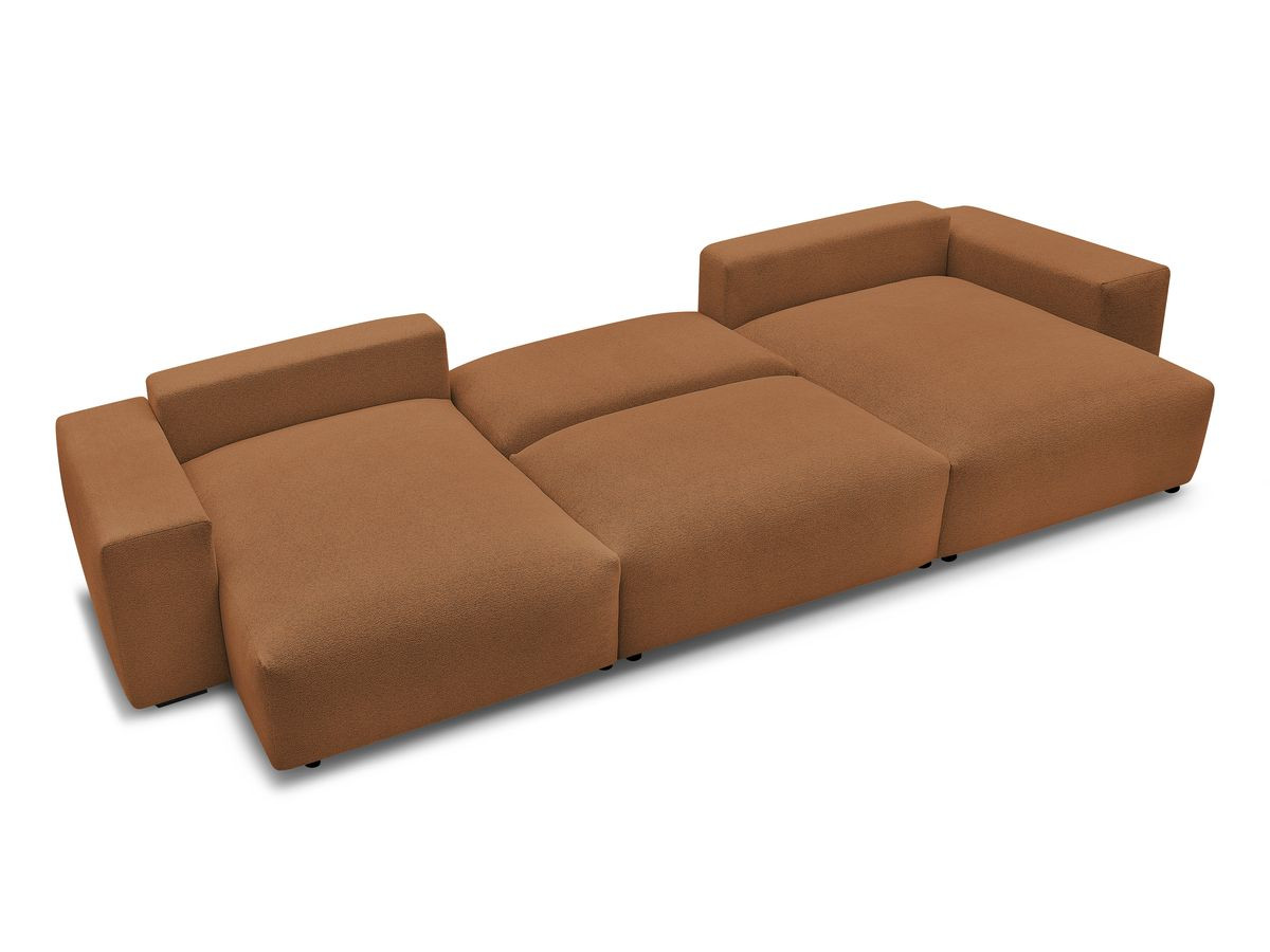 Bobochic Voltaire Wohnlandschaft 420 × 165 cm Melange-Stoff Orange