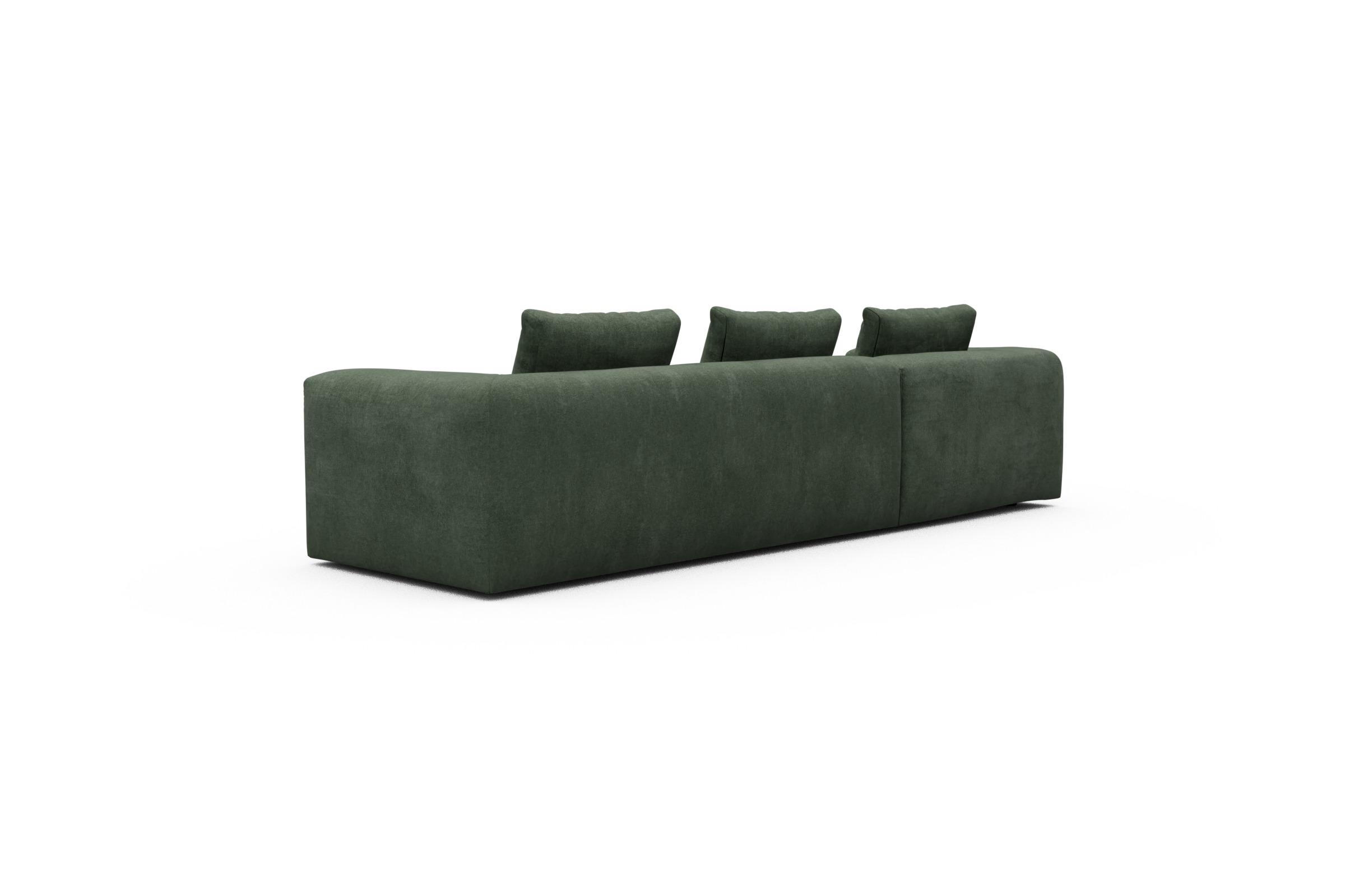 Ecksofa Fred Chaiselongue links mit 2,5-Sitzer Casone-Forest-Green