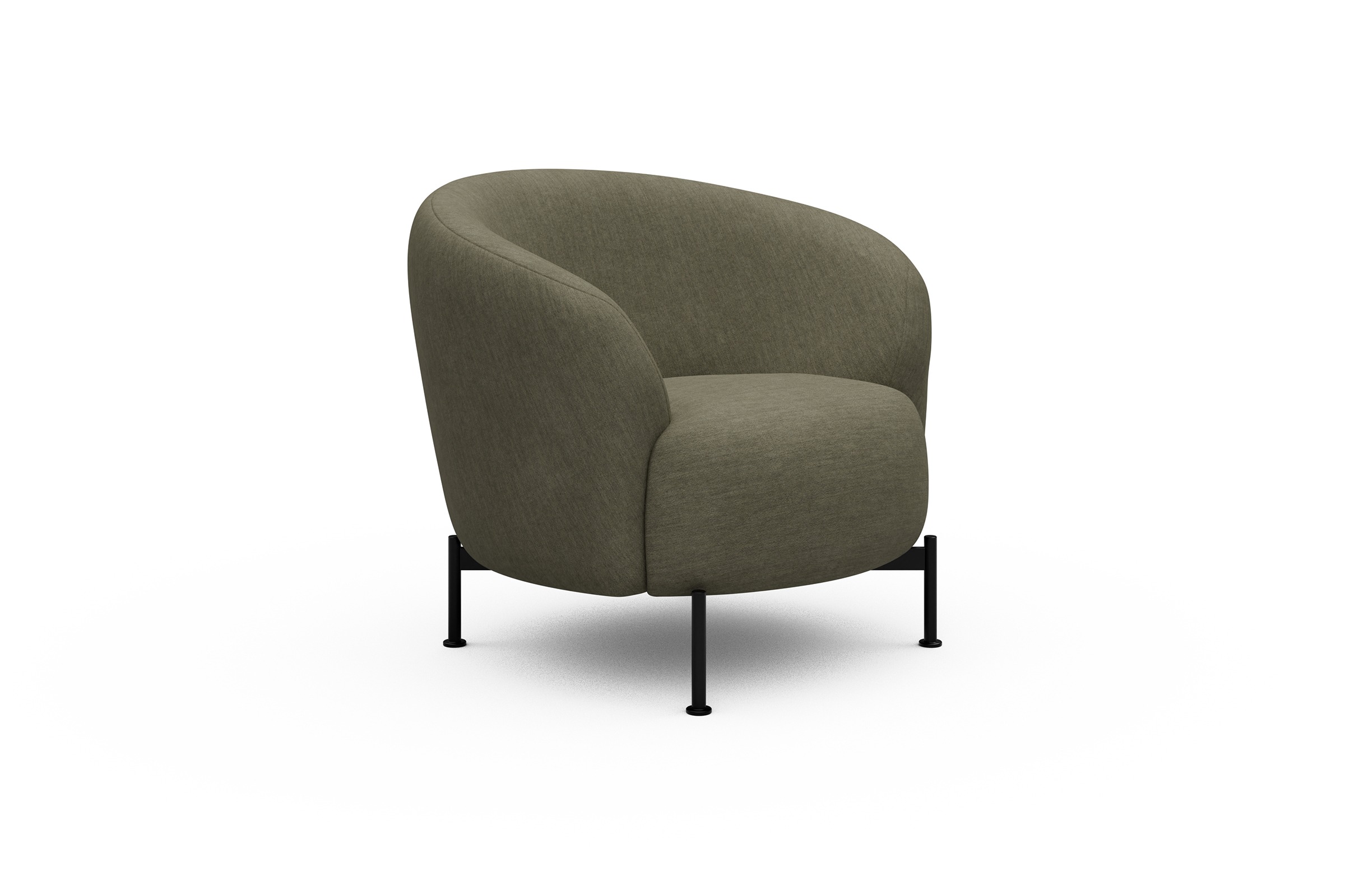 Sessel Ronda X-Metallgestell Schwarz Vivus-Dusty-Olive