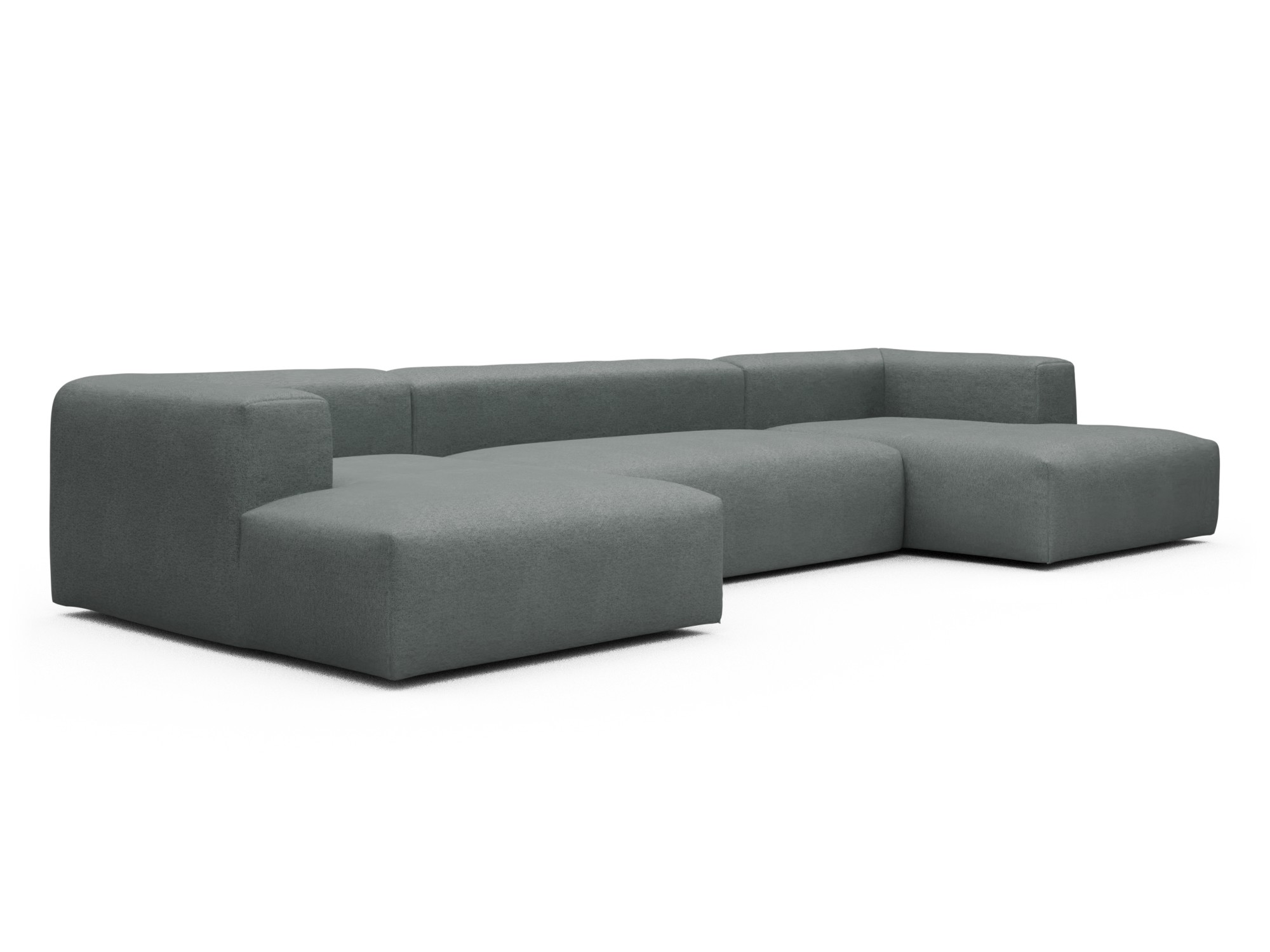 Skandi Home Wohnlandschaft Fred mit 2-Sitzer und Chaiselongue beidseitig Denari-Soft-Grey moebelfaktor