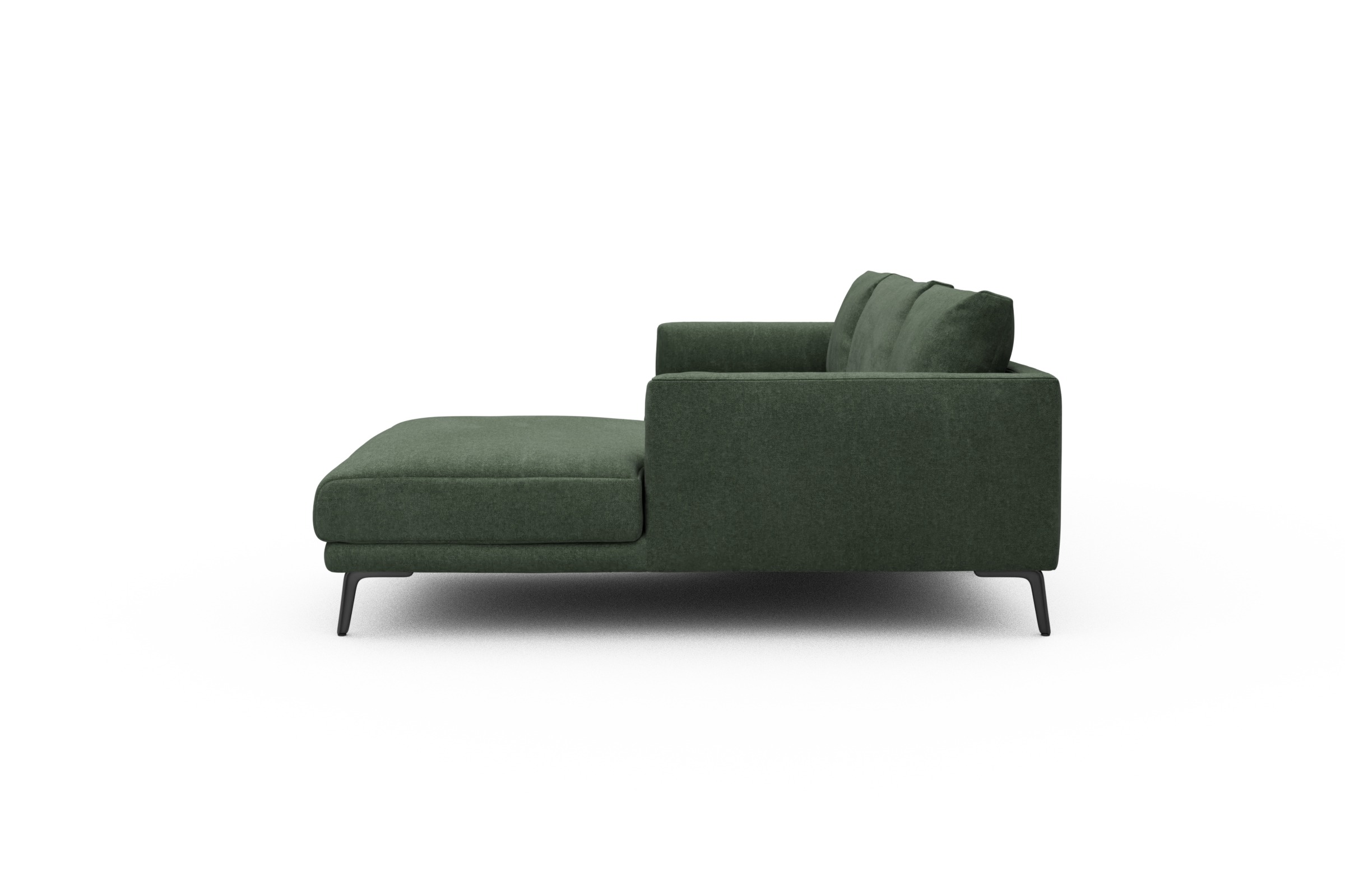 Ecksofa Karl Chaiselongue rechts mit 2,5-Sitzer Casone-Forest-Green