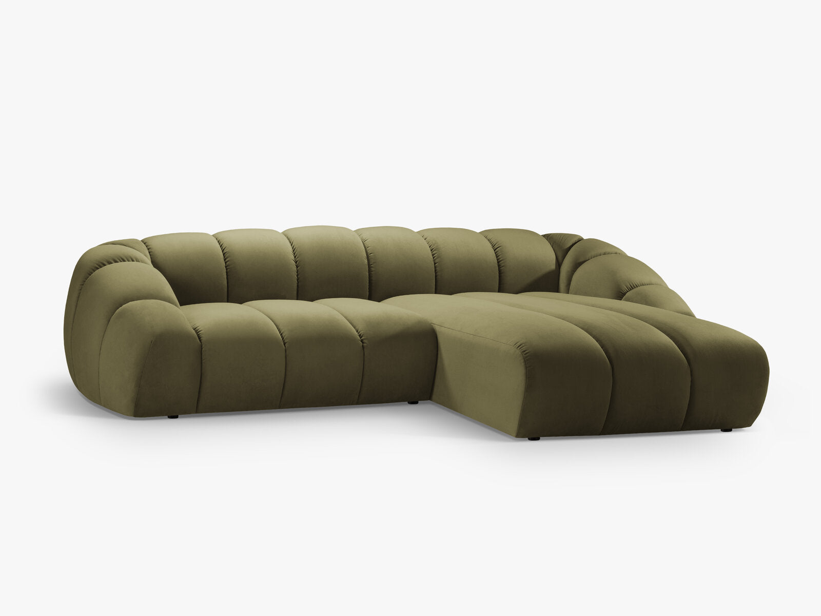 Micadoni Ecksofa Diana 4-Sitzer Rechts Samt Grün