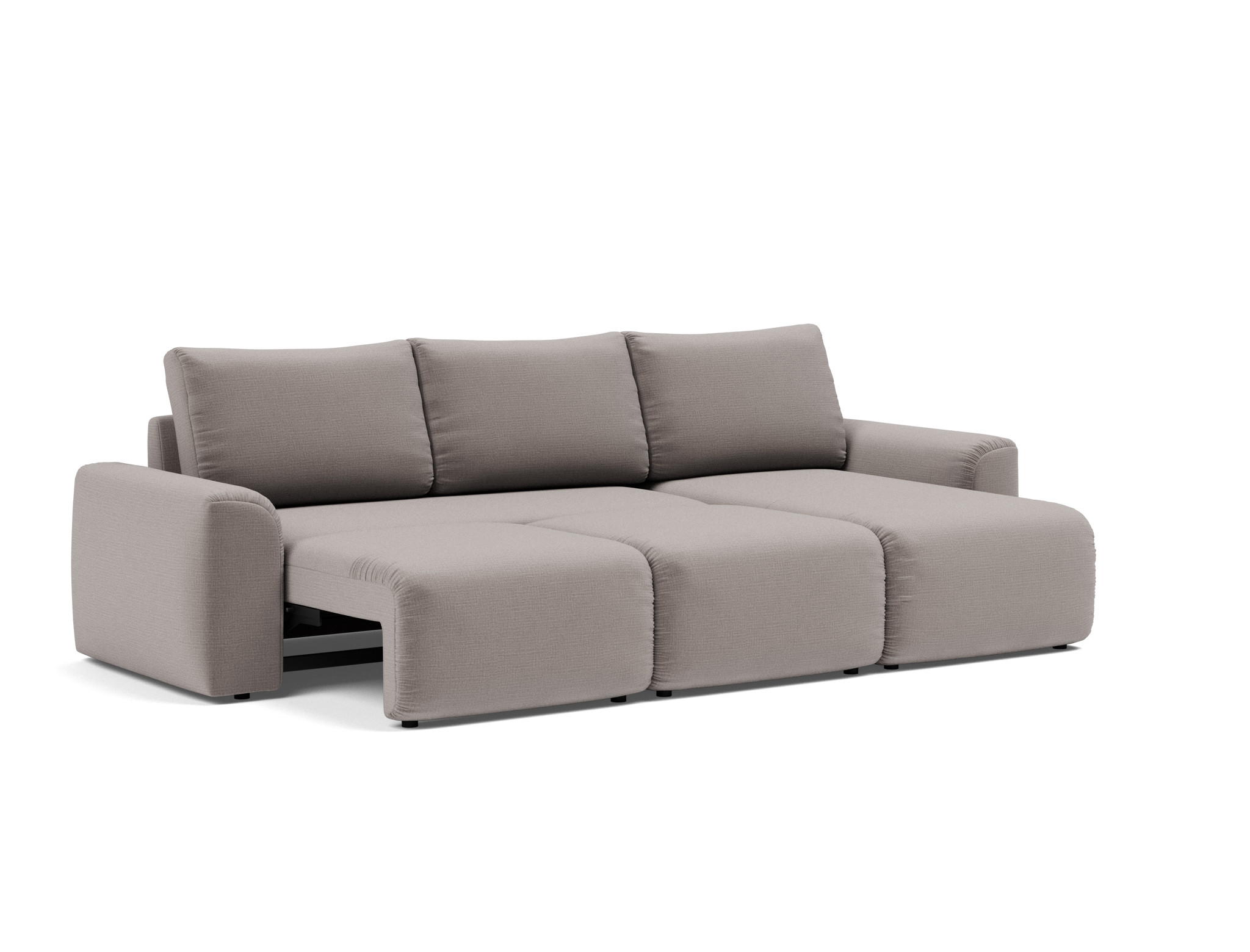 Schlafsofa Norum mit Chaiselongue und Chunky-Armlehnen Chenille Esina 418-Truffle