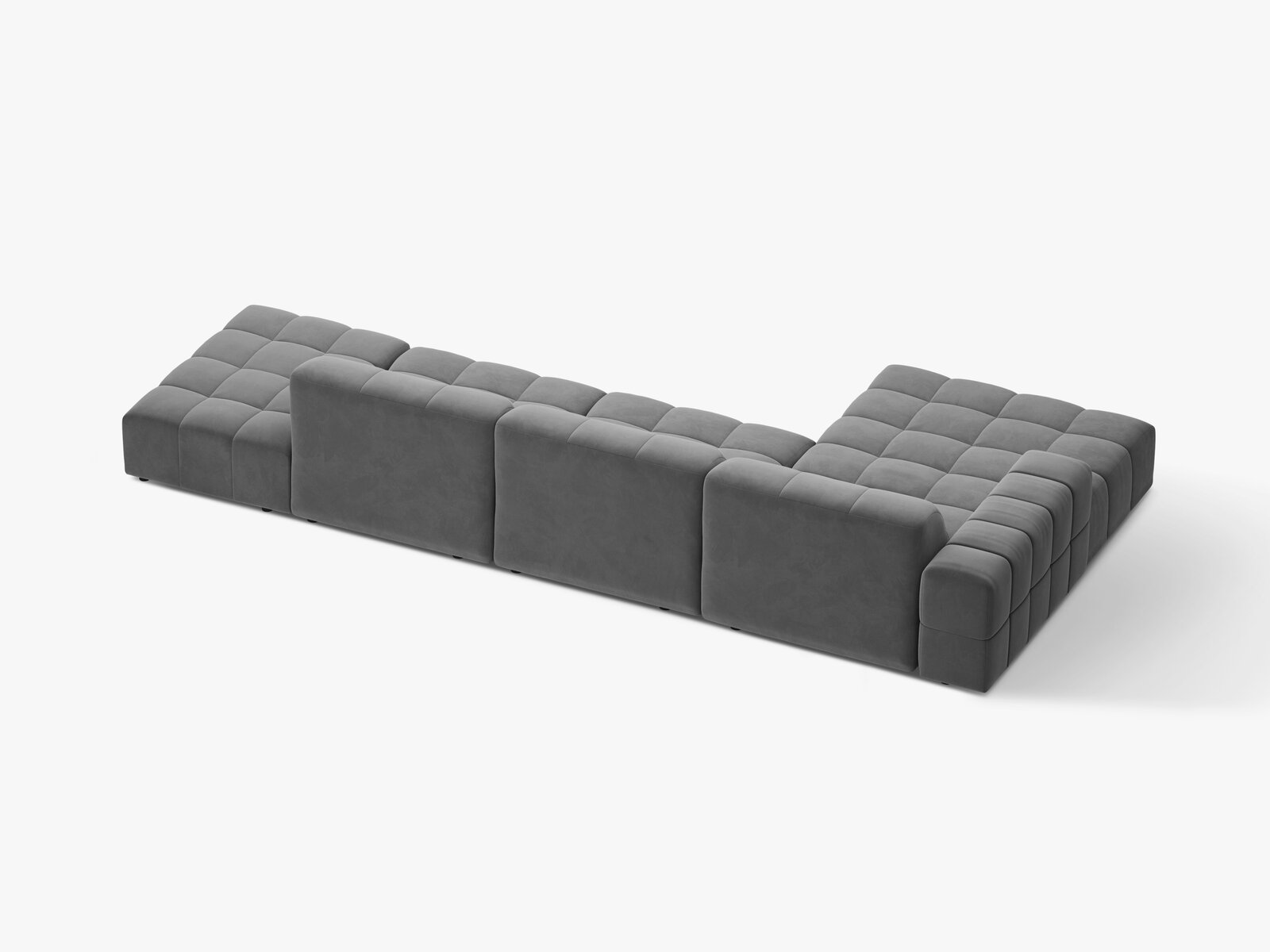 Micadoni Ecksofa Jennifer 5-Sitzer Links Samt Venus Hellgrau