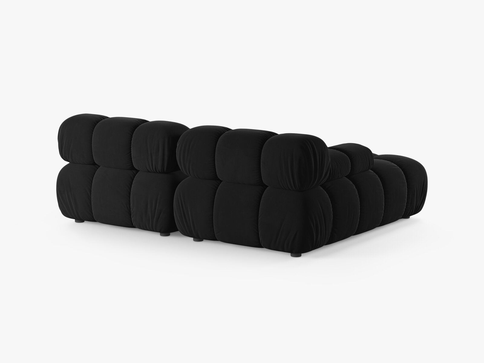 Micadoni Modulares Ecksofa Bellis 3-Sitzer Links Samt Bluvel Schwarz