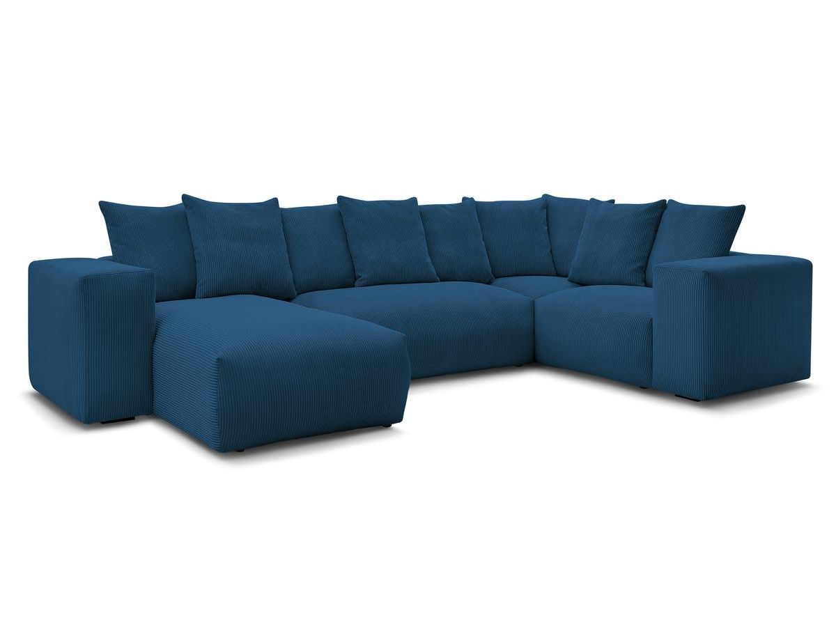 Bobochic Voltaire Wohnlandschaft 356 × 214 cm Cordsamt Dunkelblau Ecke links