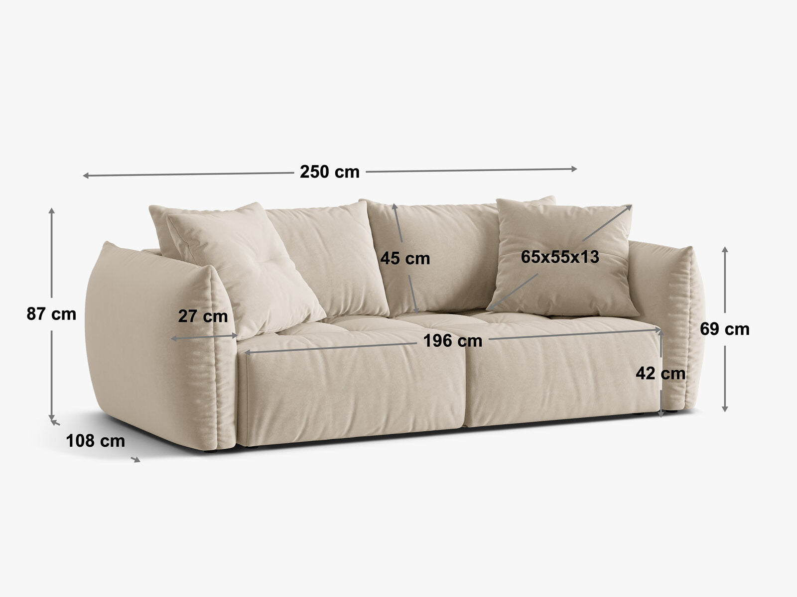 Micadoni Bloom Samtiges Sofa Mit Bettfunktion Und Stauraum Strukturierter Stoff Wind Dunkelgrau
