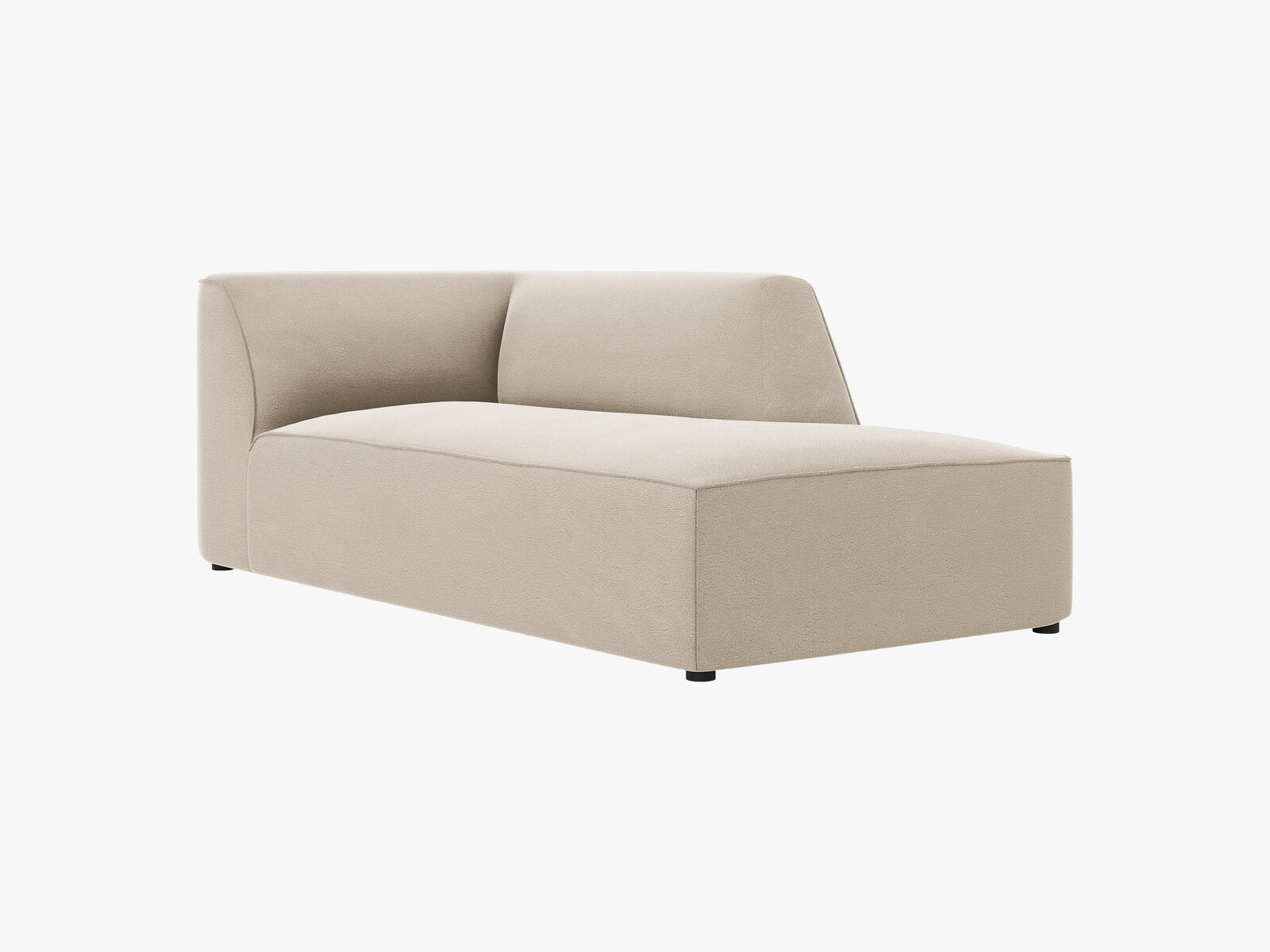 Micadoni Recamiere Ruby 1-Sitzer Rechts Samt Salvador Beige