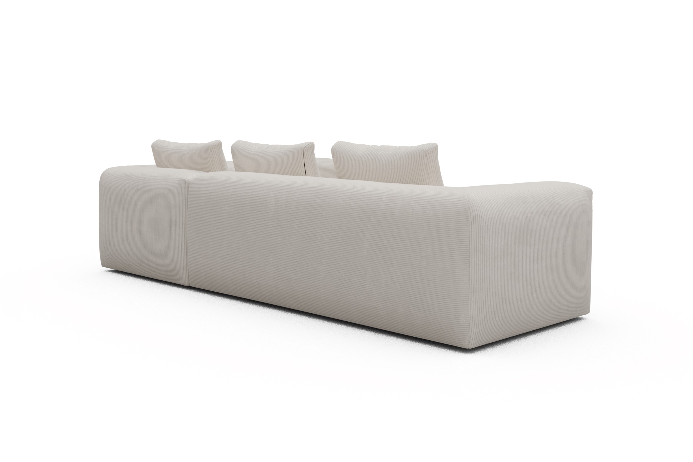 Ecksofa Fred 2x 2,5-Sitzer rechts offen Corduroy-Ivory