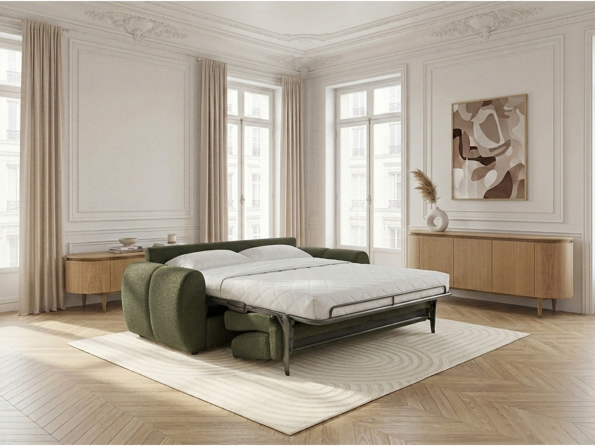 Bobochic Fuji Schlafsofa 3-Sitzer Stoff Grün