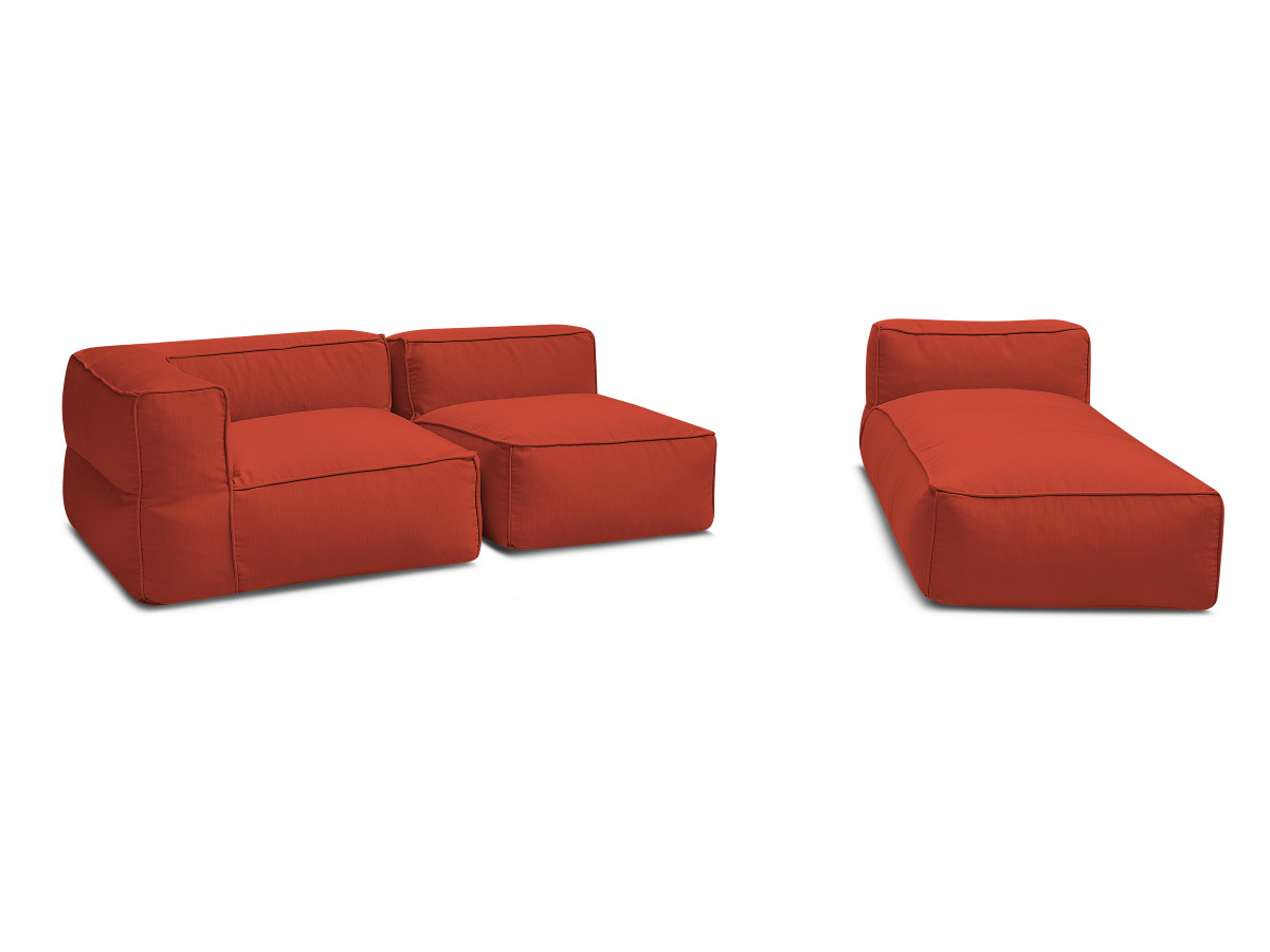 Bobochic Giulia Gartensofa 3-Sitzer 240 × 170 cm Stoff Rot