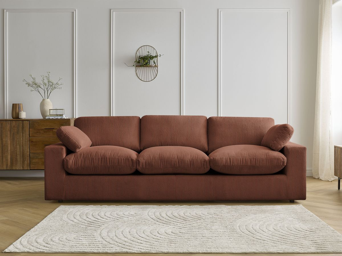 Bobochic Belair Sofa 3-Sitzer 250 × 93 cm Cordsamt Orange