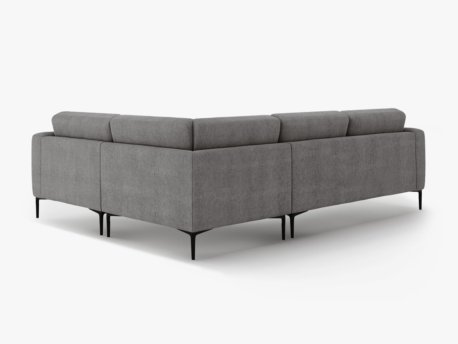 Micadoni Ecksofa Bemy 4-Sitzer Rechts Strukturierter Stoff Grau