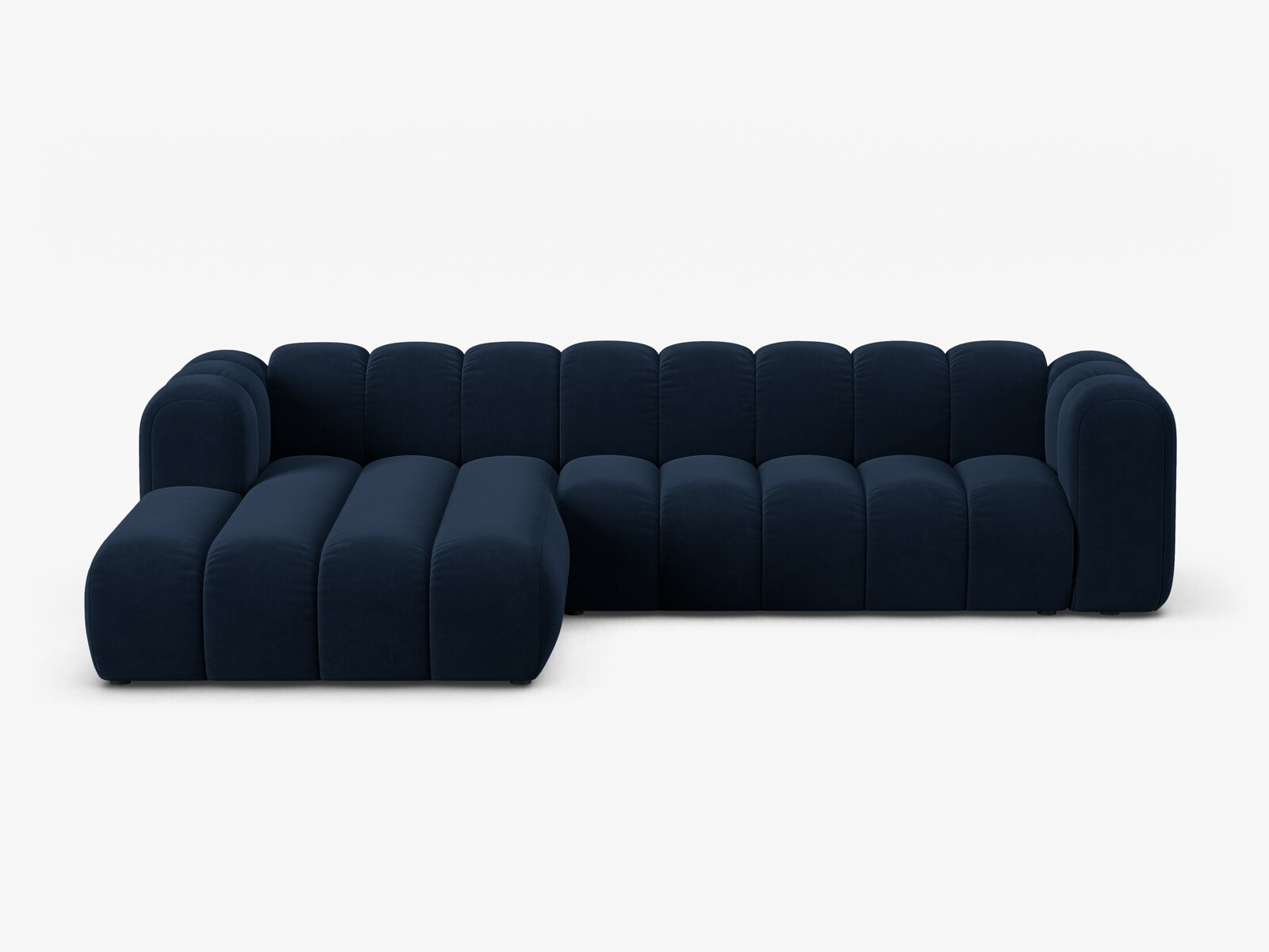 Micadoni Modulares Ecksofa Lupine 4-Sitzer Links Samt Salvador Königsblau