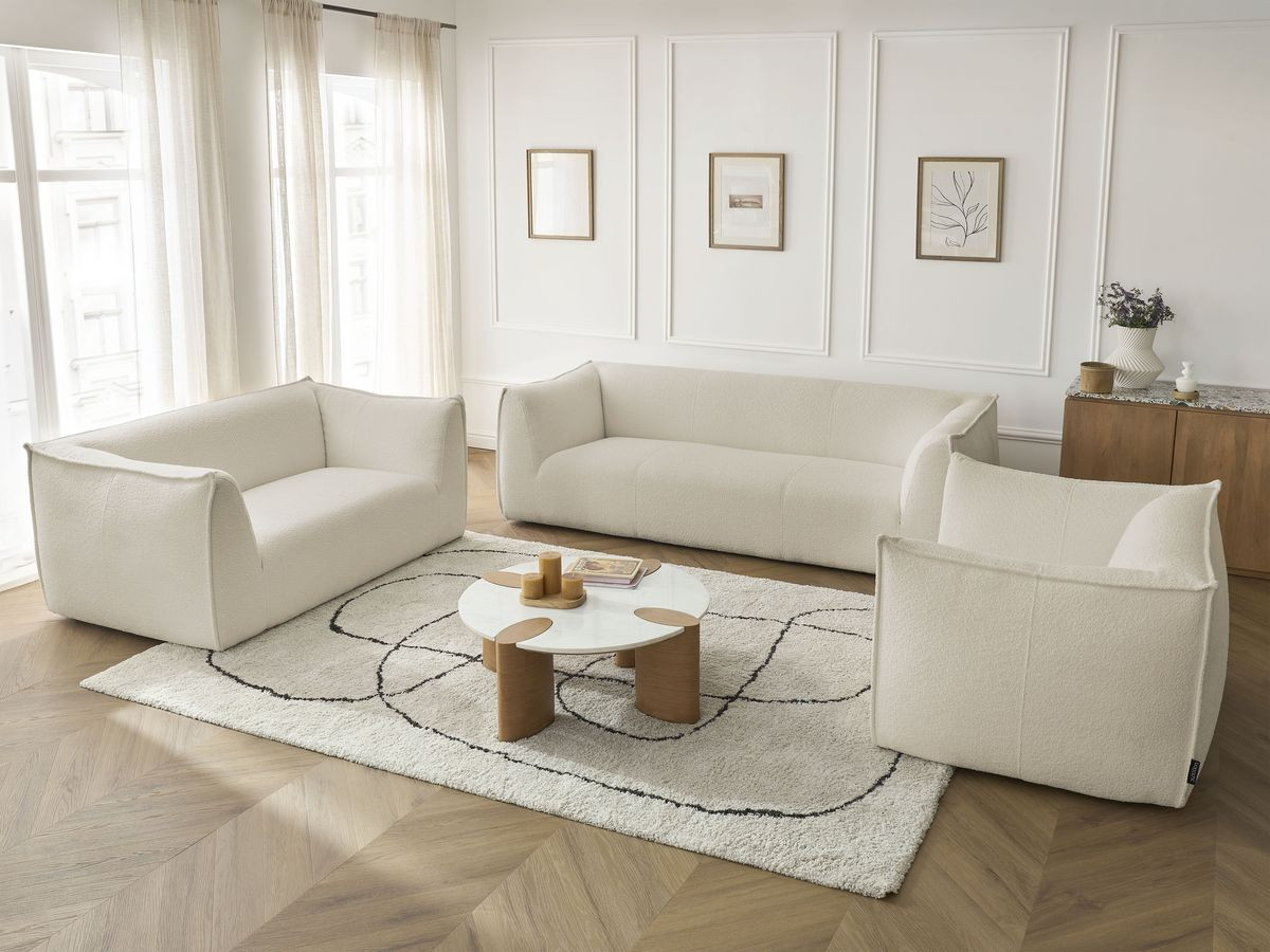 Bobochic Giorgia Sofa 5-Sitzer 534 × 100 cm Bouclé-Stoff Beige