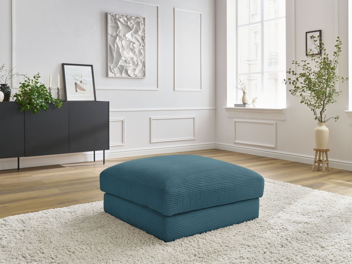 Bobochic Leonard Pouf Cordsamt Hellblau