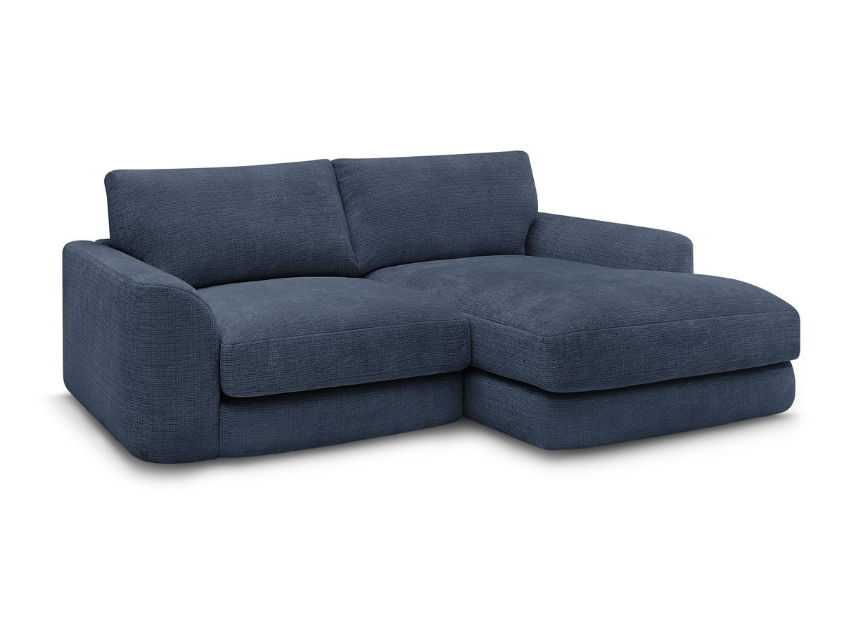 Bobochic Leonore Ecksofa Strukturstoff Dunkelblau Ecke rechts