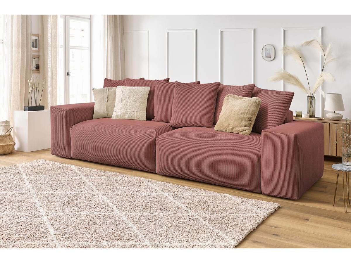 Bobochic Voltaire Sofa 4-Sitzer 320 × 124 cm Cordsamt Rosa