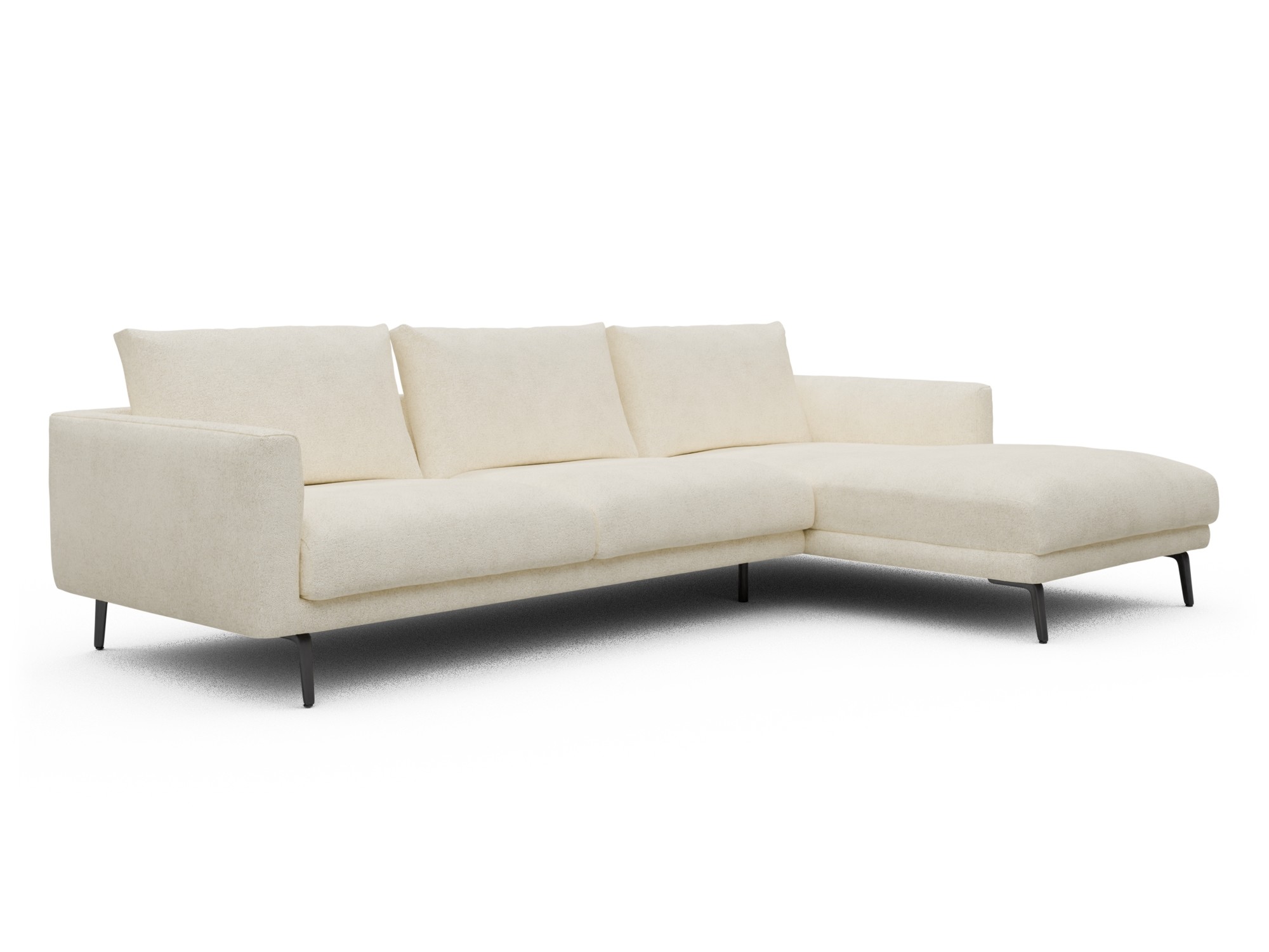 Skandi Home Ecksofa Karl Chaiselongue rechts mit 2,5-Sitzer Boucle-Off-White moebelfaktor