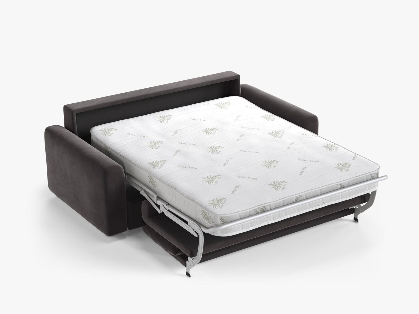 Micadoni Sofa mit Schlaffunktion David 3-Sitzer Samt Salvador Dunkelgrau