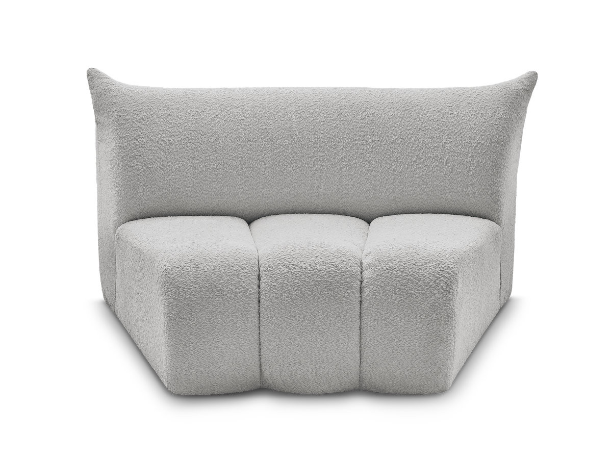 Bobochic Azra Sofamodul 1-Sitzer Bouclé-Stoff Hellgrau