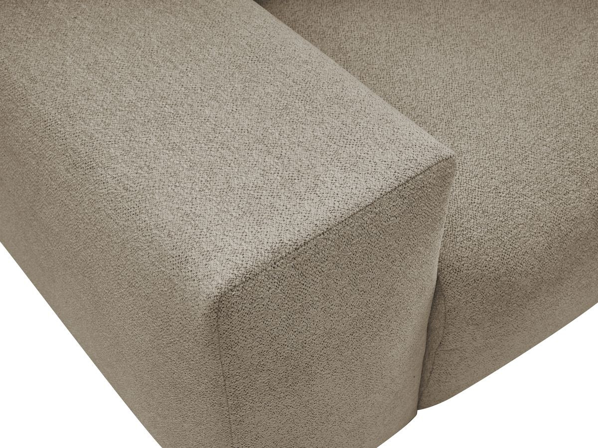 Bobochic Voltaire Ecksofa mit Schlaffunktion und Bettkasten Melange-Stoff Taupe