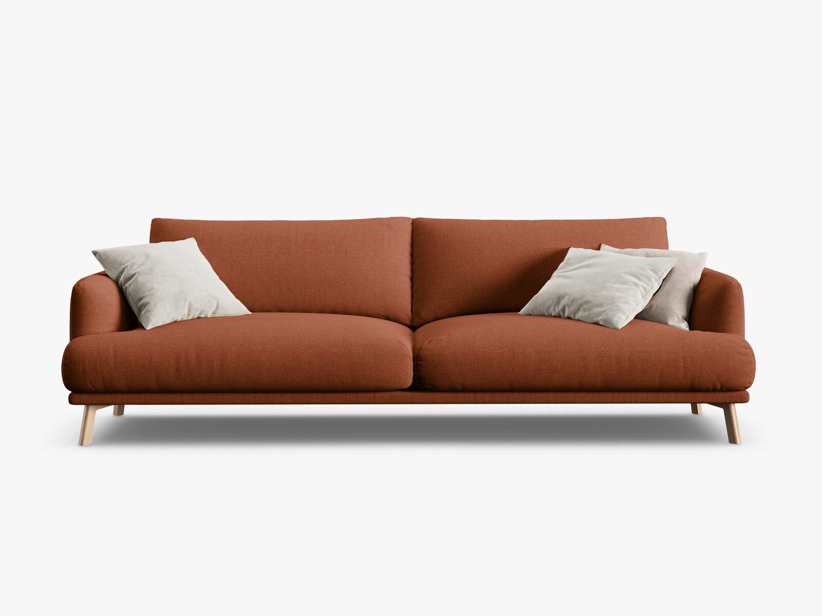 Micadoni Sofa Naomi 4-Sitzer Strukturierter Stoff Liberty Ziegel