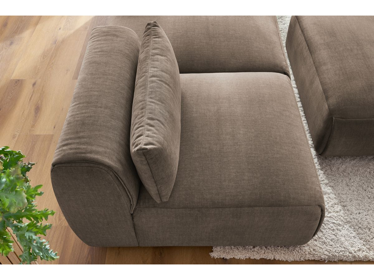 Bobochic Jeanne Sofa 4-Sitzer mit Pouf Samt Taupe