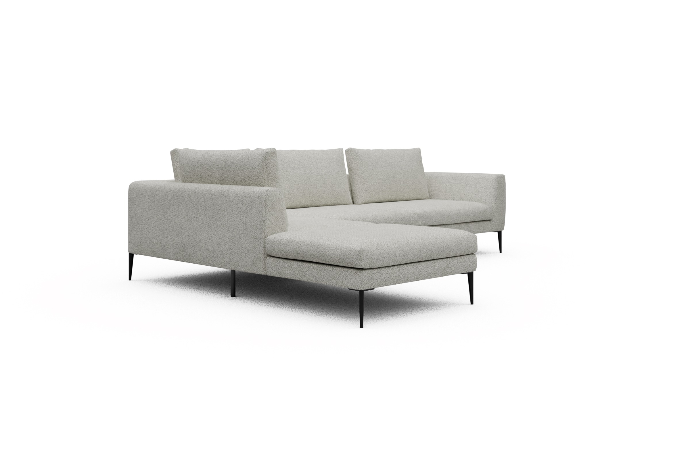 Ecksofa Paul Relax-Ecke rechts mit 3-Sitzer Vanora-Warm-Sand