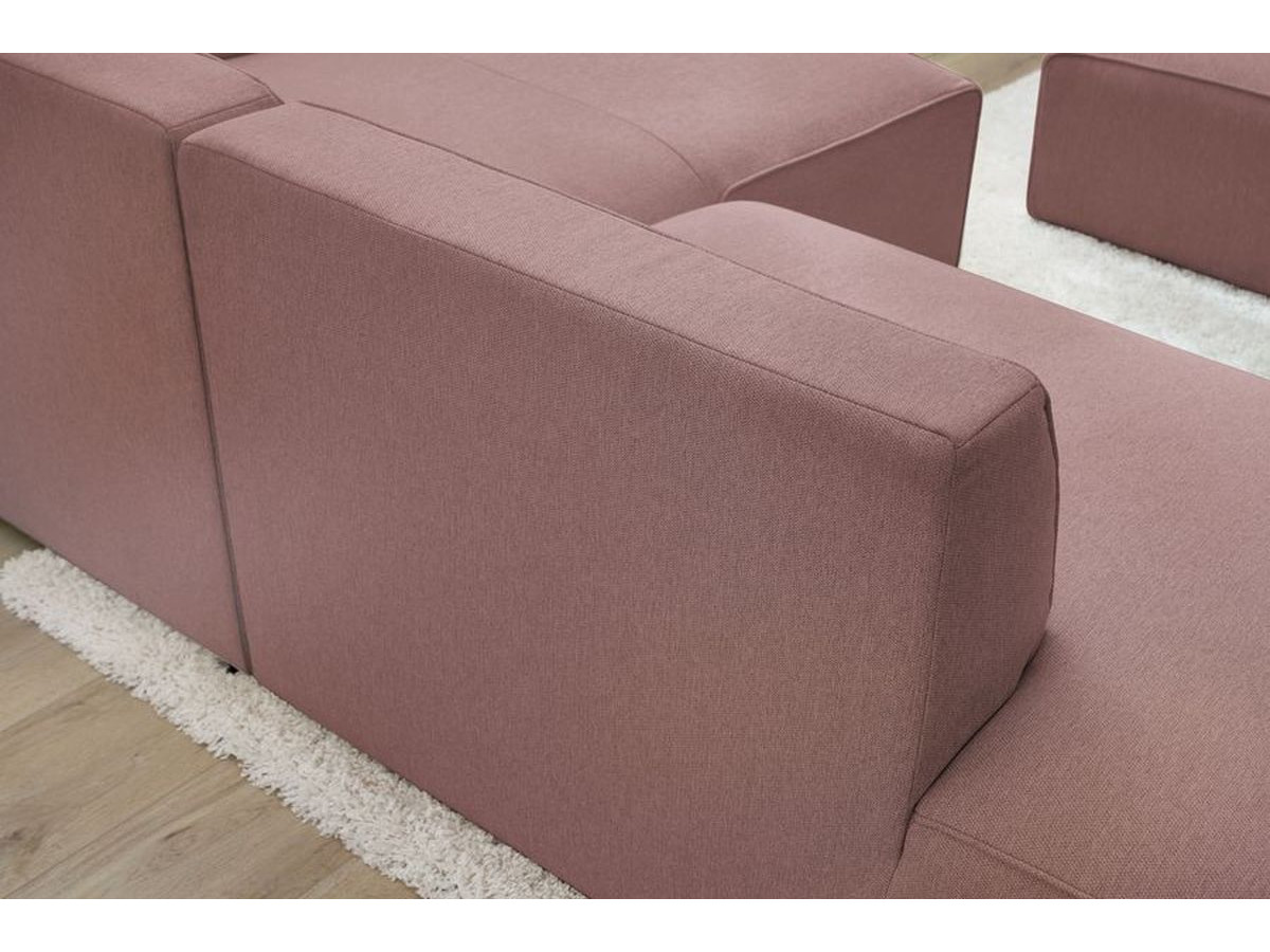 Bobochic Megeve Ecksofa Melange-Stoff Rosa Ecke rechts