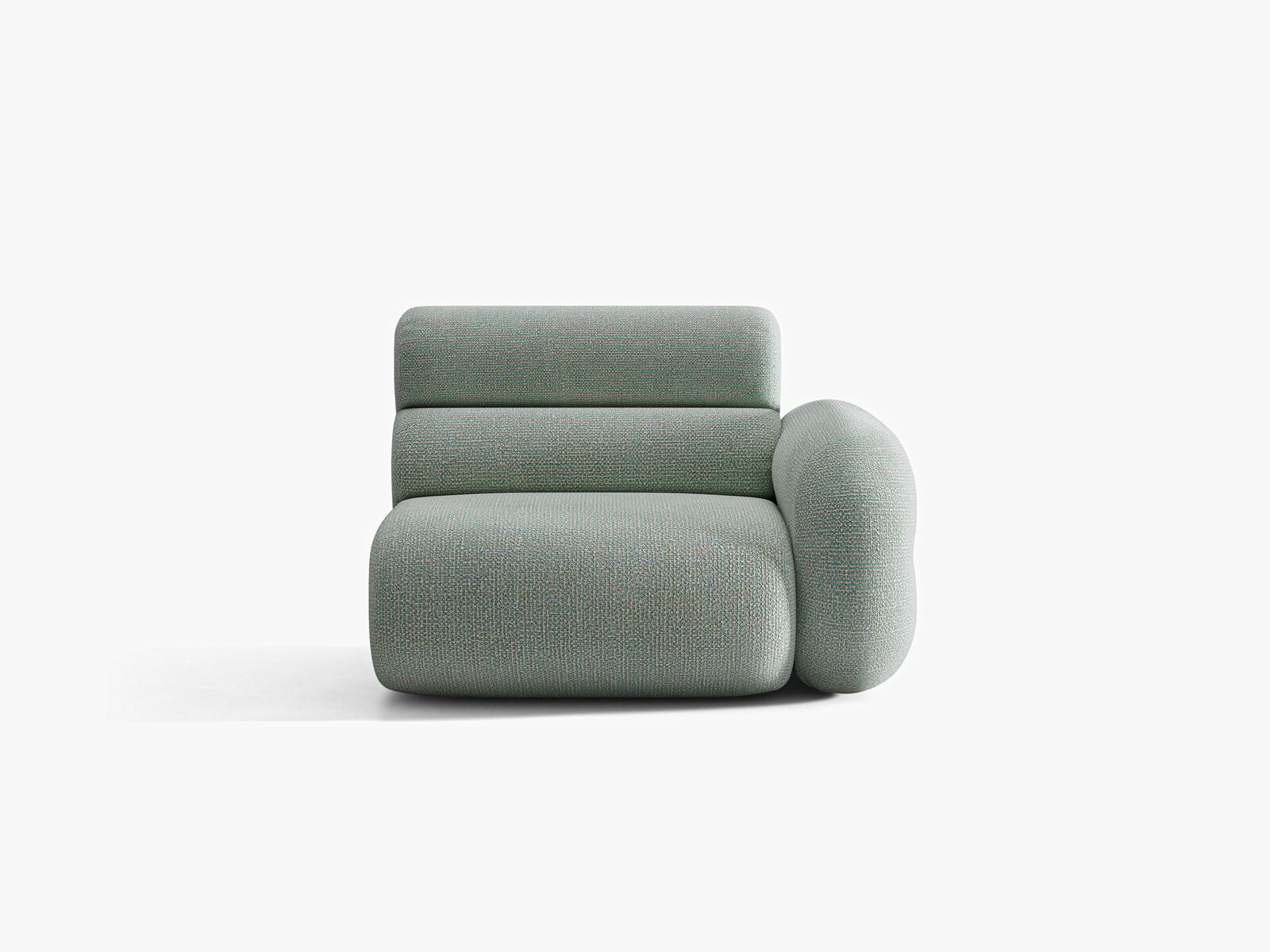 Micadoni Neo Sofamodul Rechts Chenille SILENCIO Gedämpftes Blau