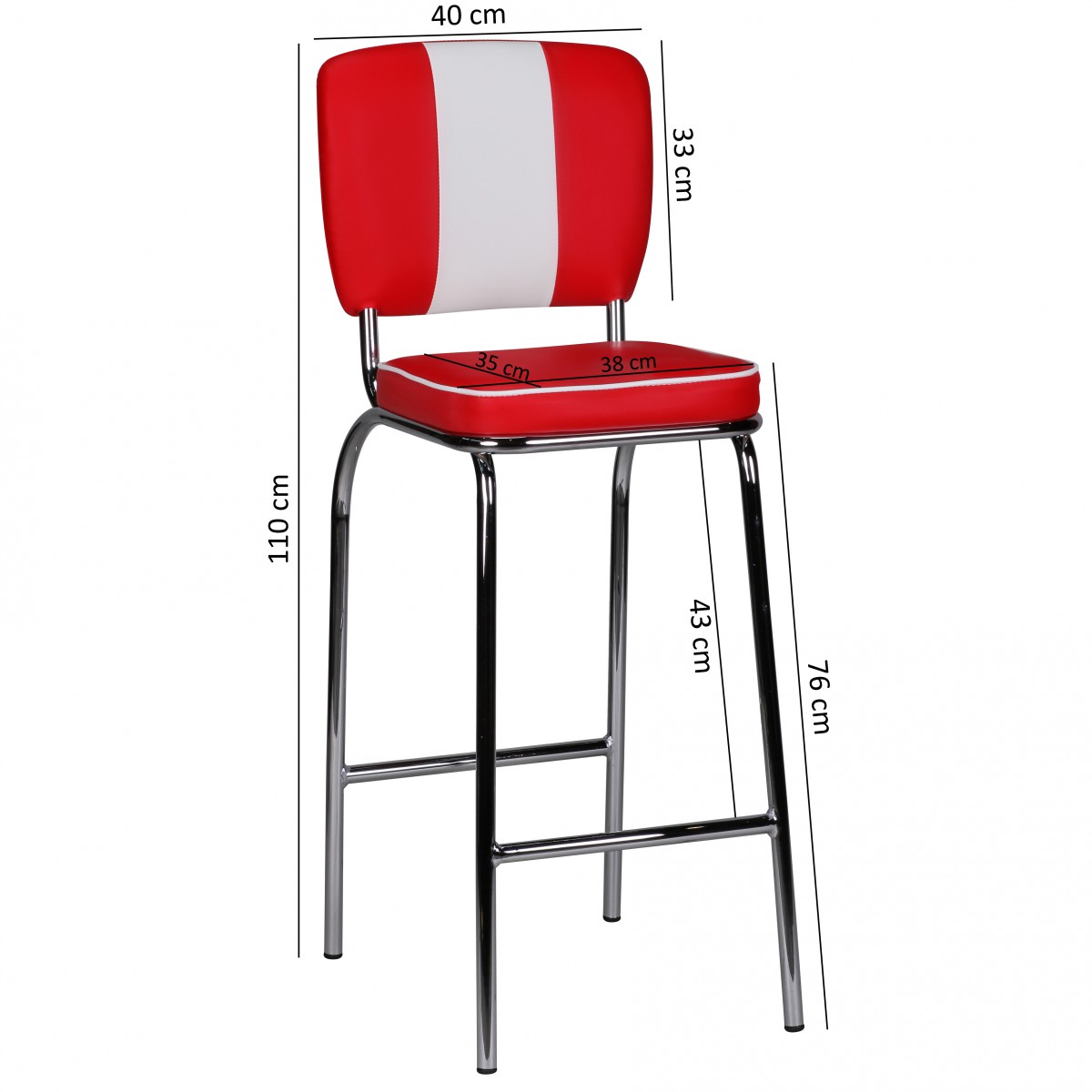 Barhocker Elva Kunstleder Rot