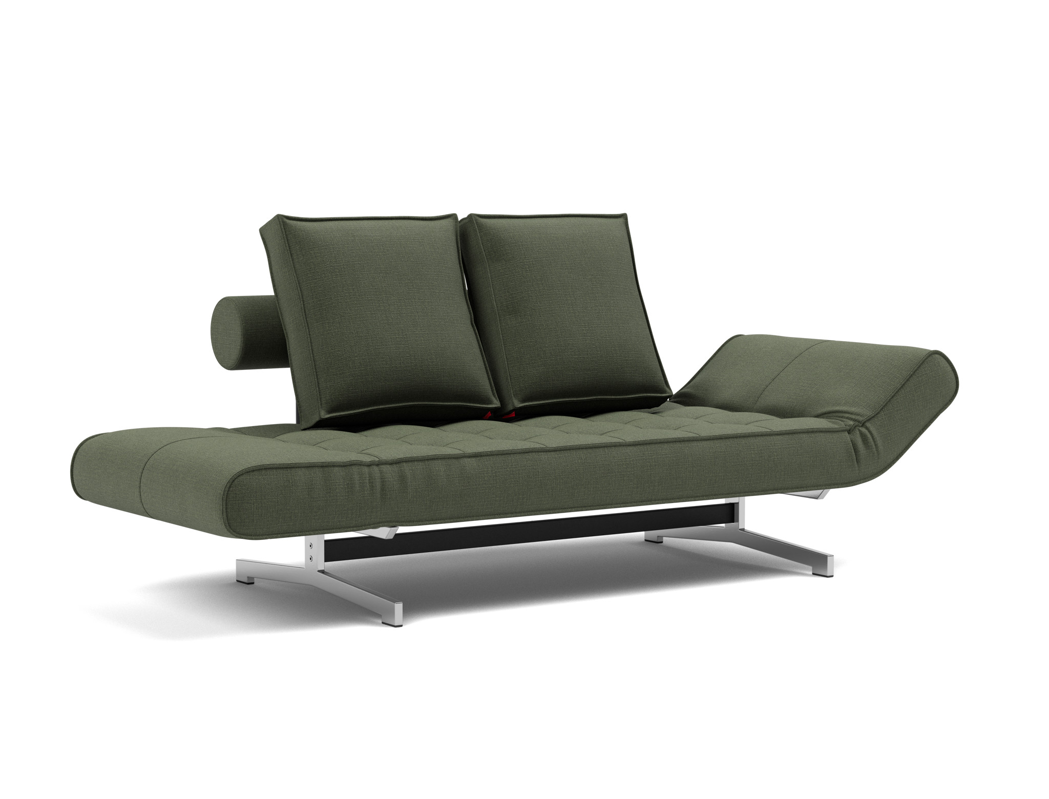 Tagesbett Ghia Chenille Esina 413-Olive-Green Beine Chrom