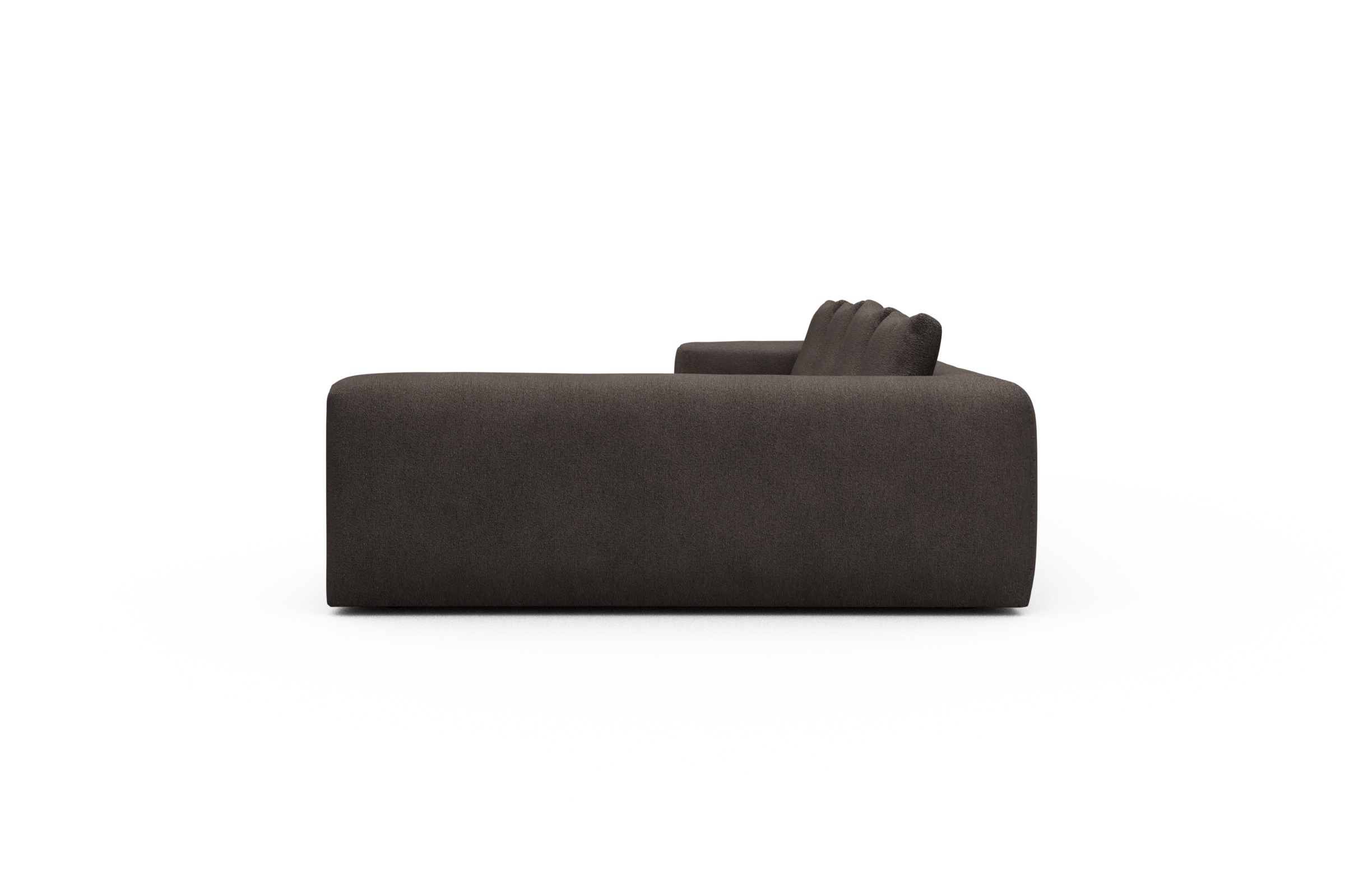 Wohnlandschaft Fred Chaiselongue links mit 2-Sitzer und lange Armlehne rechts Boucle-Taupe