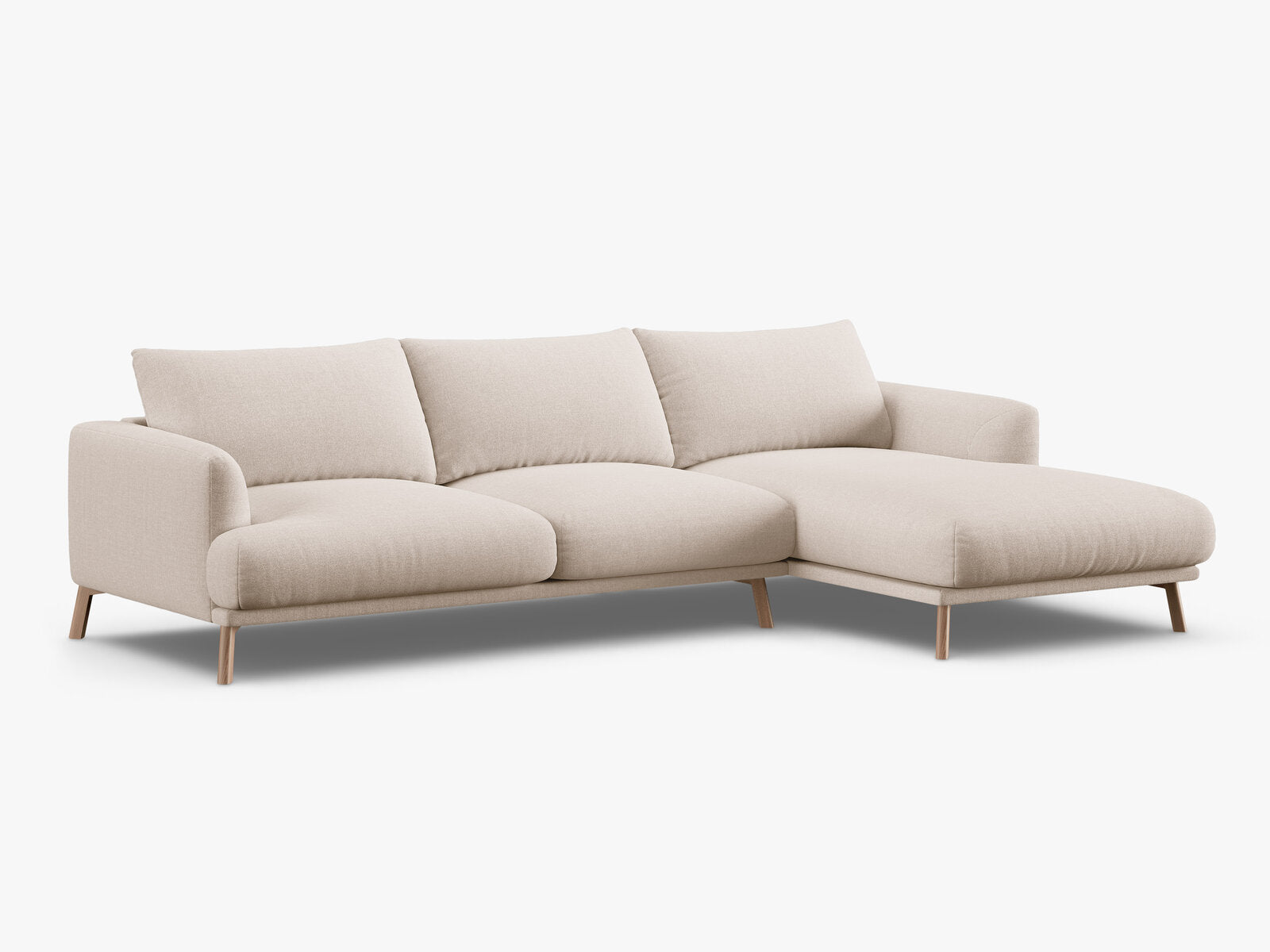 Micadoni Ecksofa Naomi 4-Sitzer Rechts Strukturierter Stoff Liberty Beige