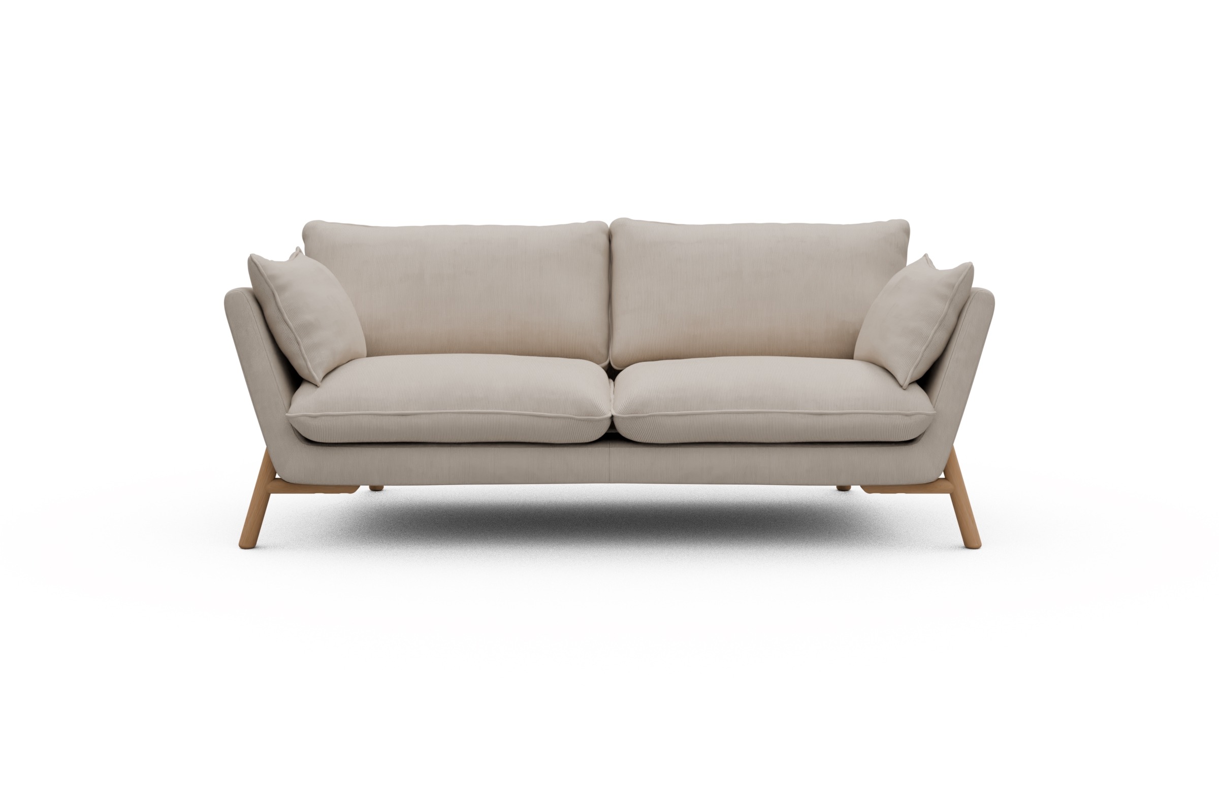 Skandi Home Sofa Emil 2-Sitzer Beinfarbe Eiche Natur Cordufine-Off-White moebelfaktor