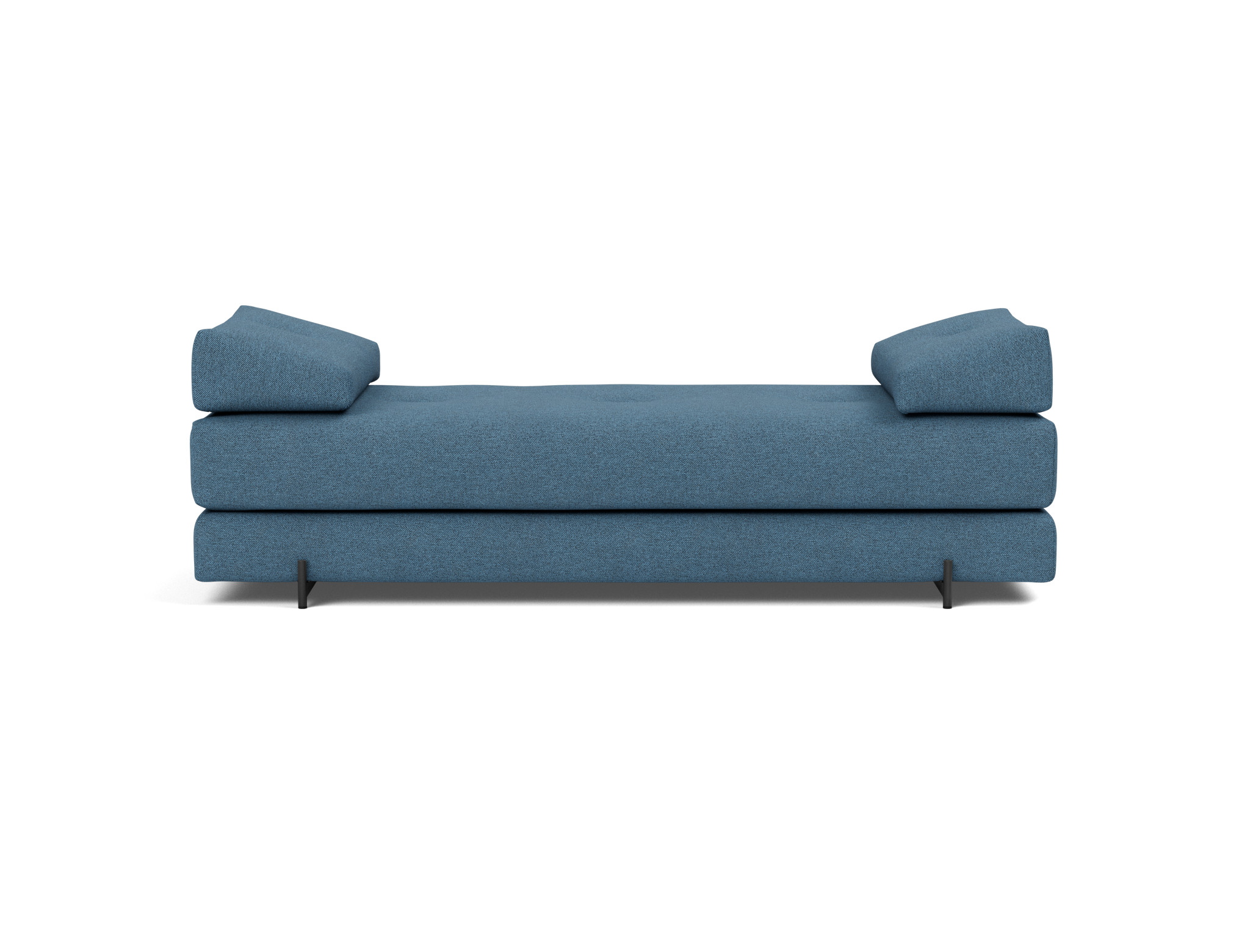 Tagesbett Sigmund Strukturierter Stoff Weda 302-Weda-Blue Beine Indu schwarz