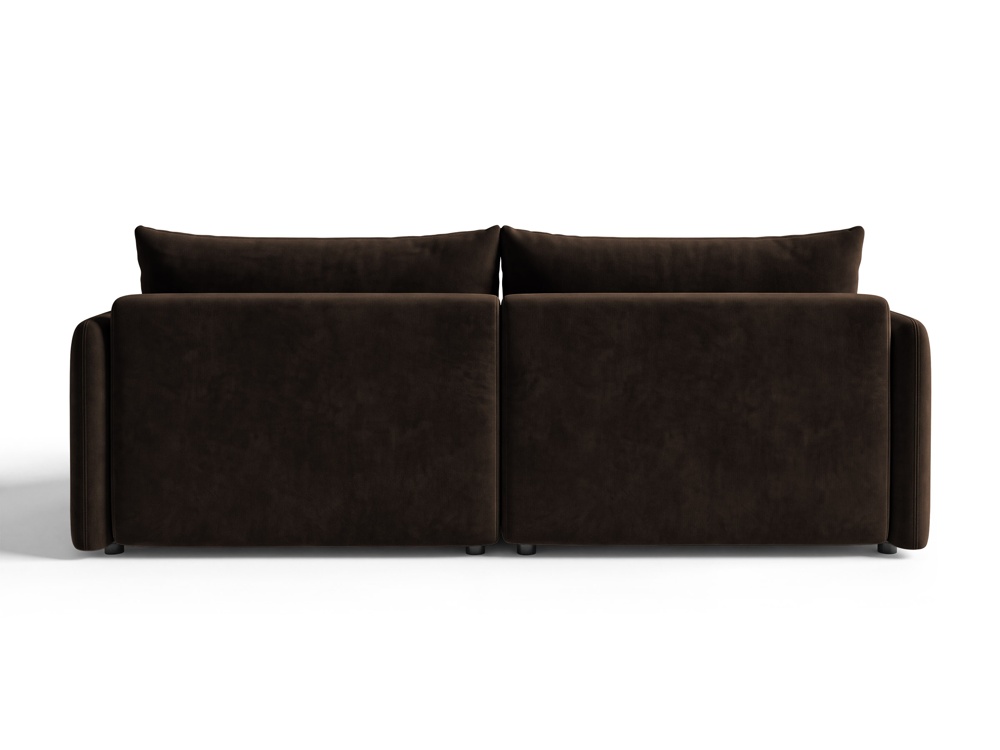 Cosmopolitan Design Ecksofa Monaco 3-Sitzer mit Schlaffunktion Samt Bluvel Dunkelbraun Rechts