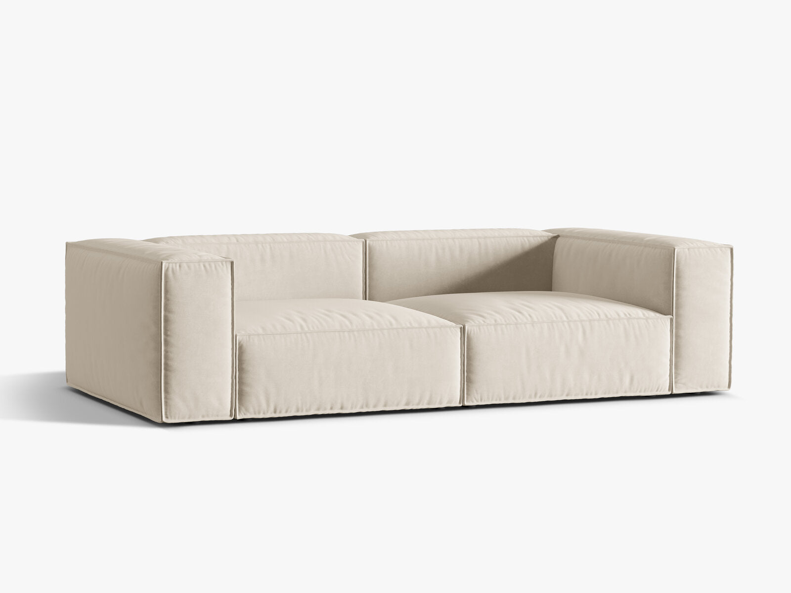 Micadoni Sofa Nuria 4-Sitzer Samt Beige