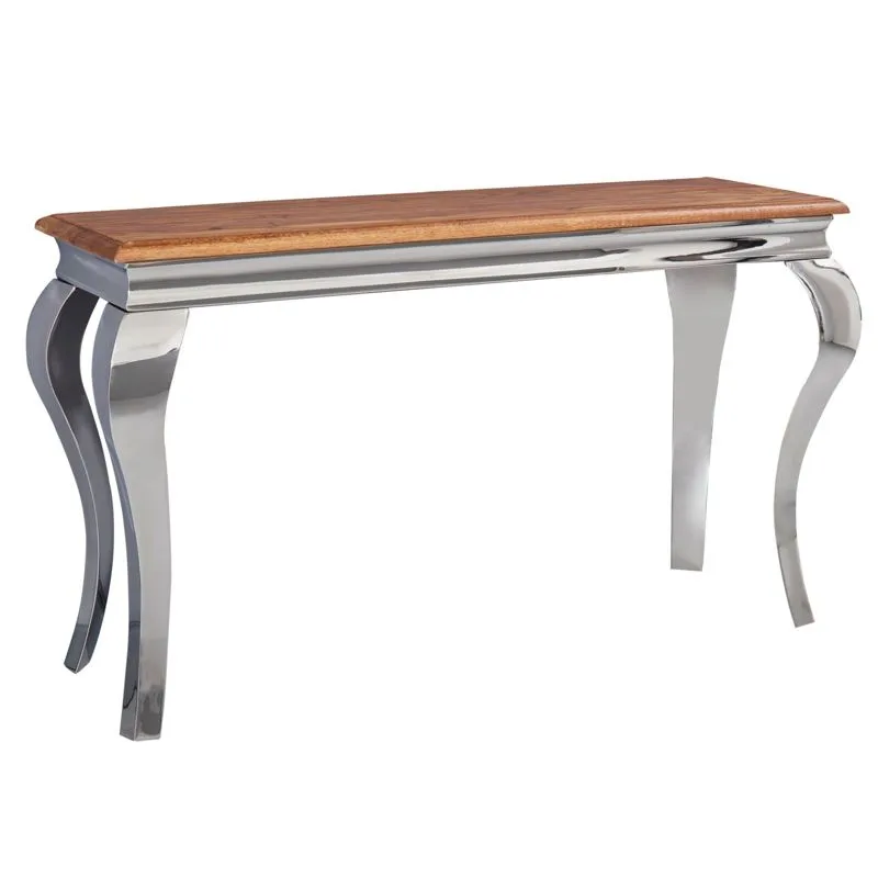 Konsolentisch Malling Massivholz Silber 130 × 42 × 76,5 cm
