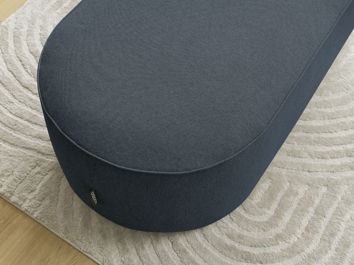 Bobochic Rousseau Pouf Melange-Stoff Dunkelblau