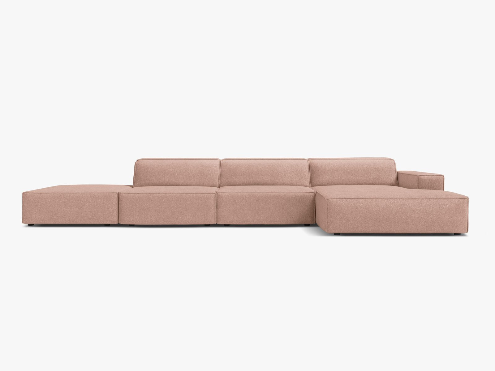 Micadoni Ecksofa Jodie 5-Sitzer Rechts Boucle Baloo Puderrosa