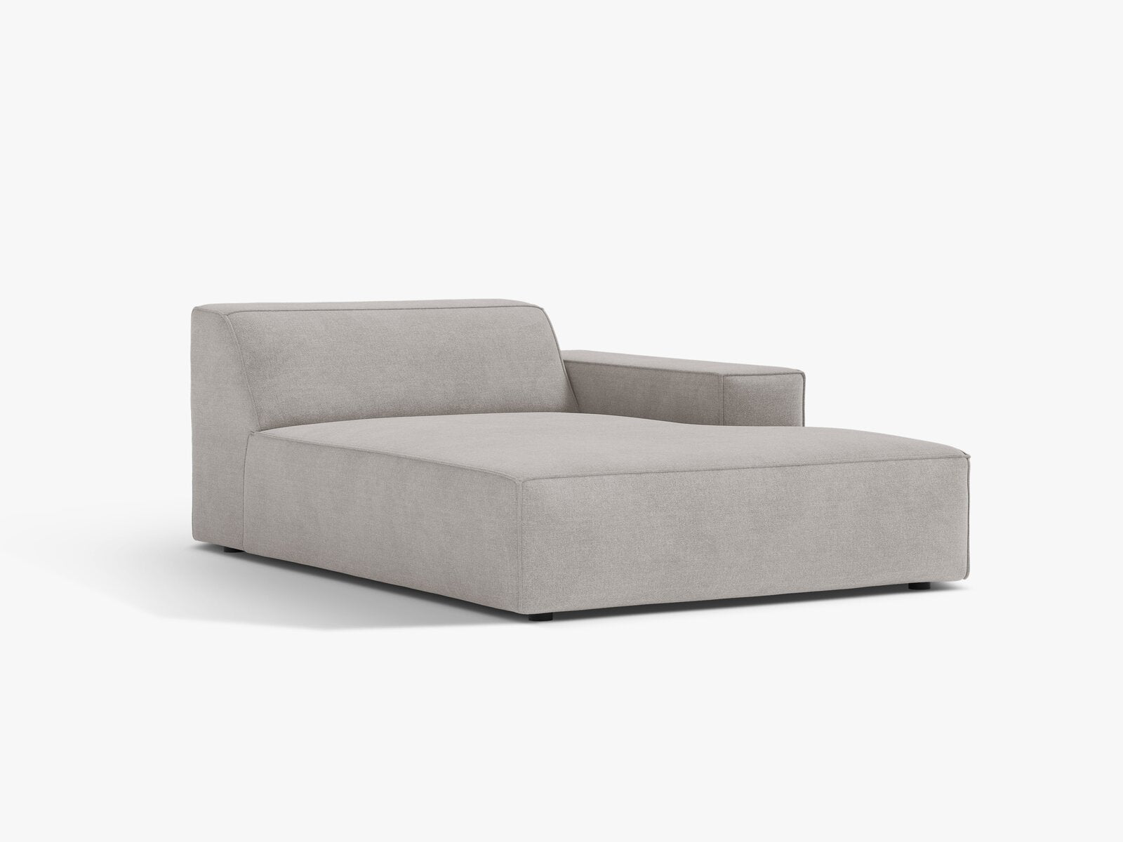 Micadoni Jodie Chaiselongue Rechts Strukturierter Stoff Liberty Hellgrau
