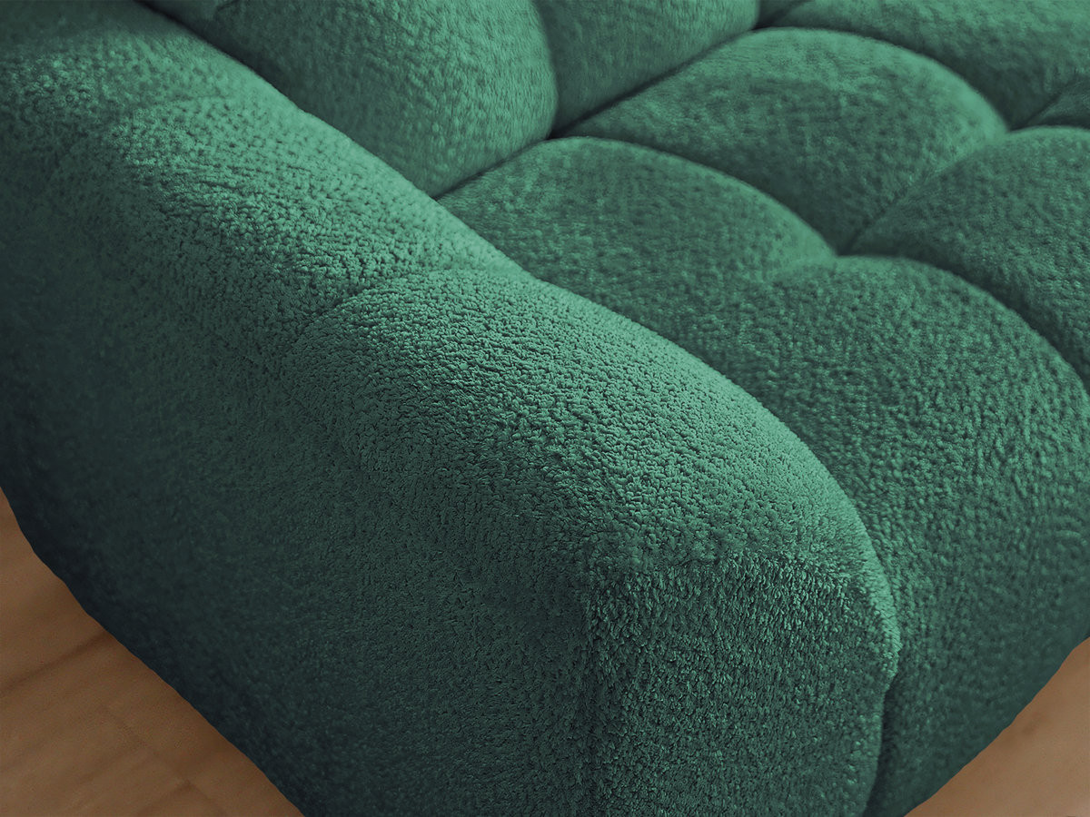 Bobochic Jaya Ecksofa mit Pouf Chenille Dunkelgrün Ecke rechts