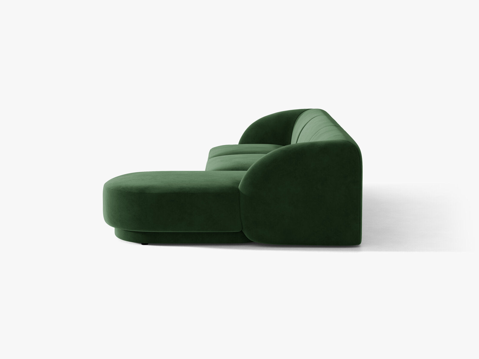 Micadoni Ecksofa Miley 4-Sitzer Rechts Samt Venus Flaschengrün