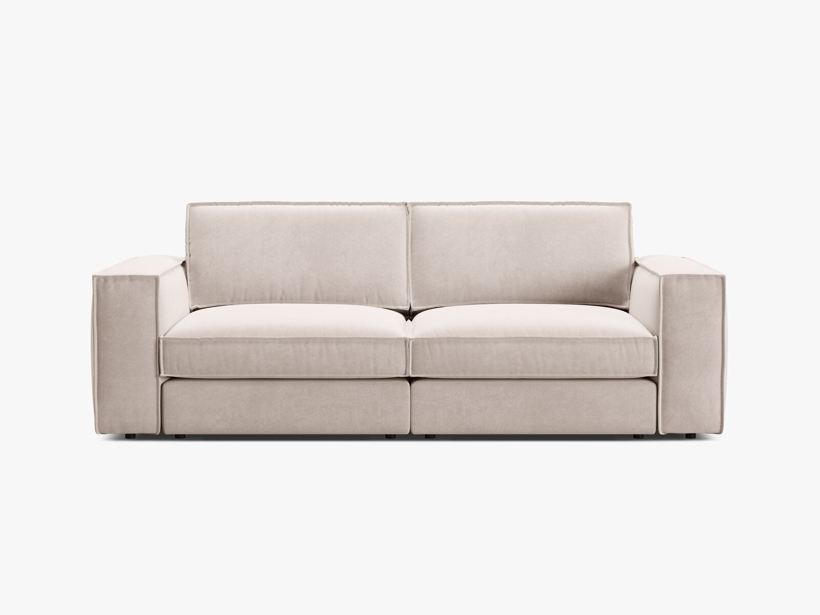 Micadoni modulares Sofa Pola 3-Sitzer Samt Salvador Beige