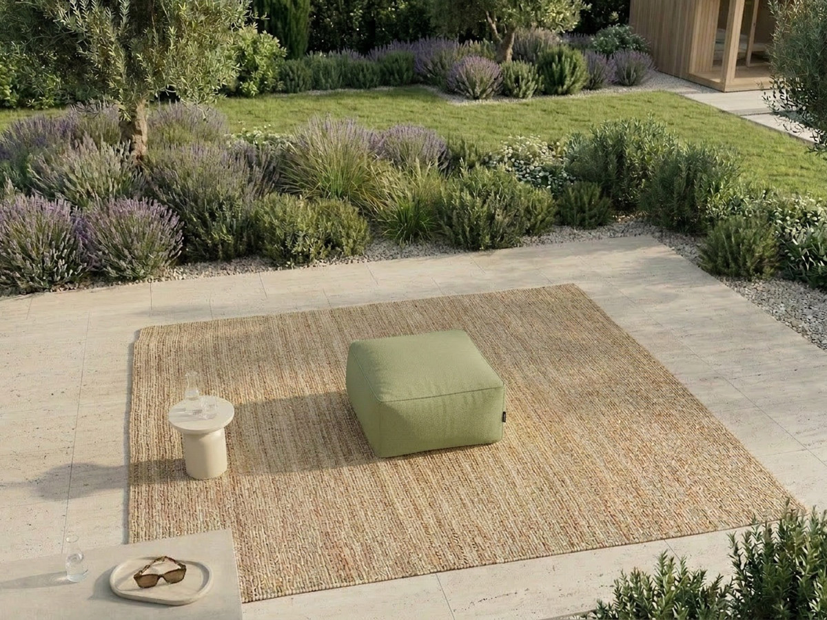 Bobochic Riviera Pouf 80 × 80 cm Stoff Grün