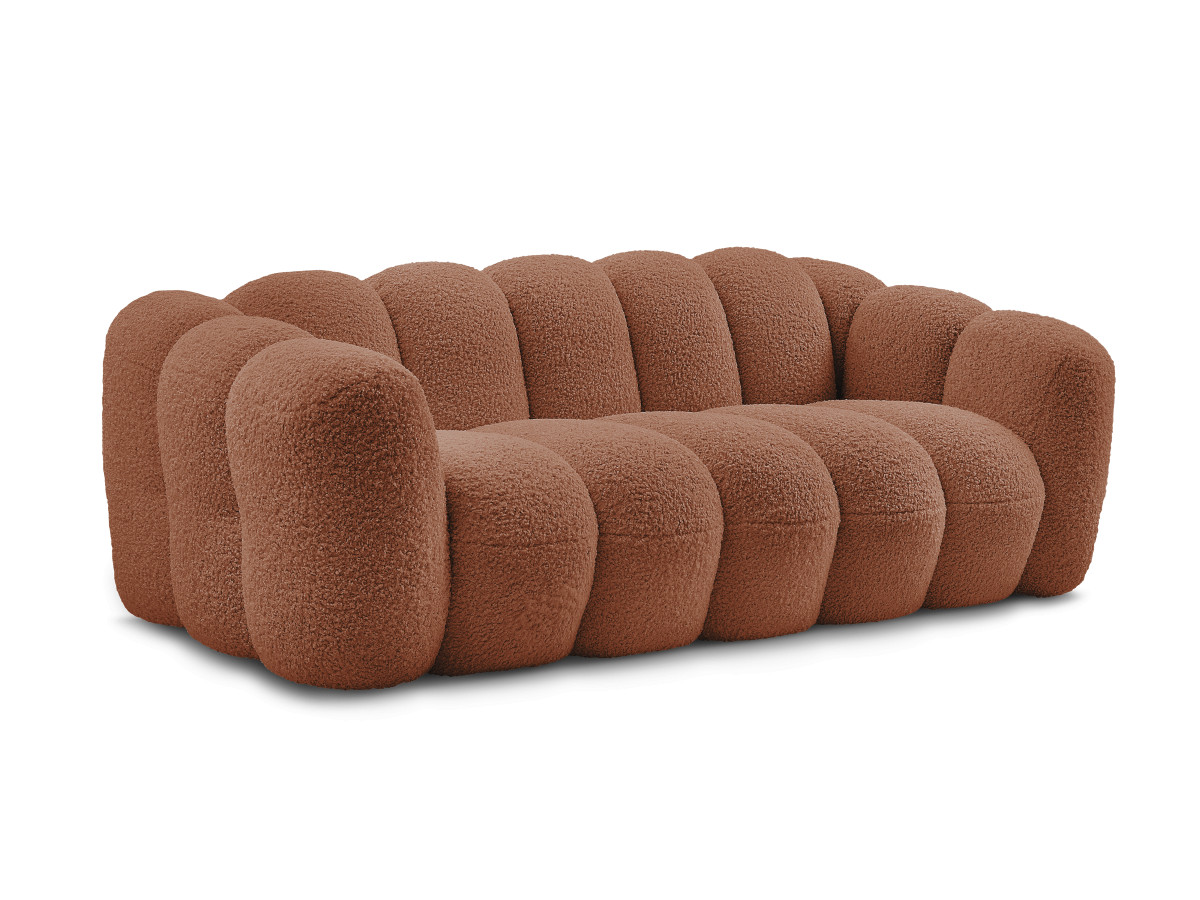 Bobochic Hippolyte Sofa 3-Sitzer Bouclé-Stoff Orange