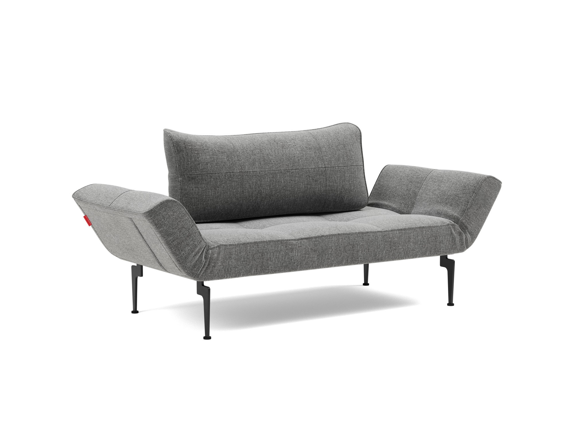 Tagesbett Zeal Strukturierter Stoff Twist 563-Charcoal Beine Laser schwarz